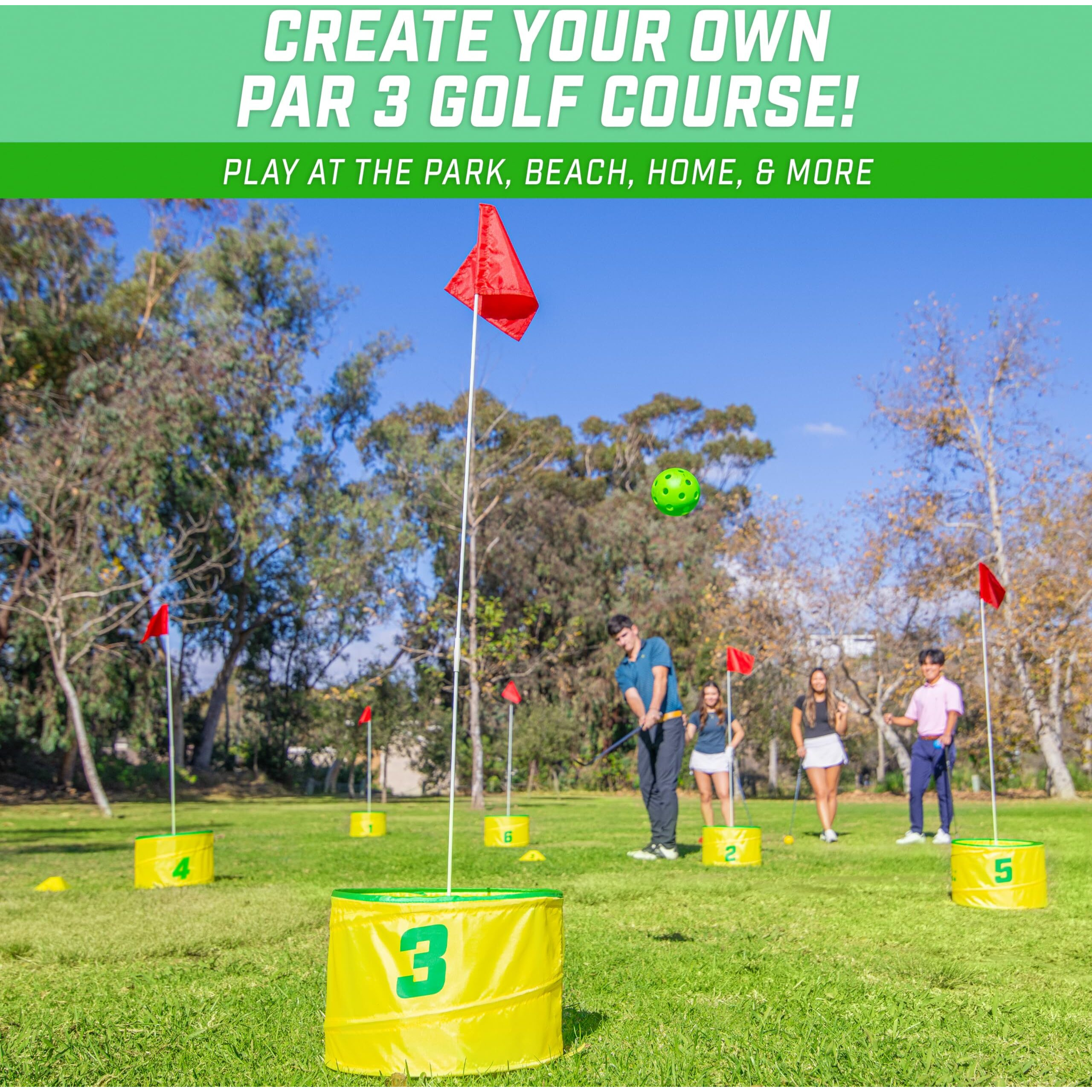 Gosports Yard Links Golf Game With 6 Buckets  Tee Markers And 6 Balls