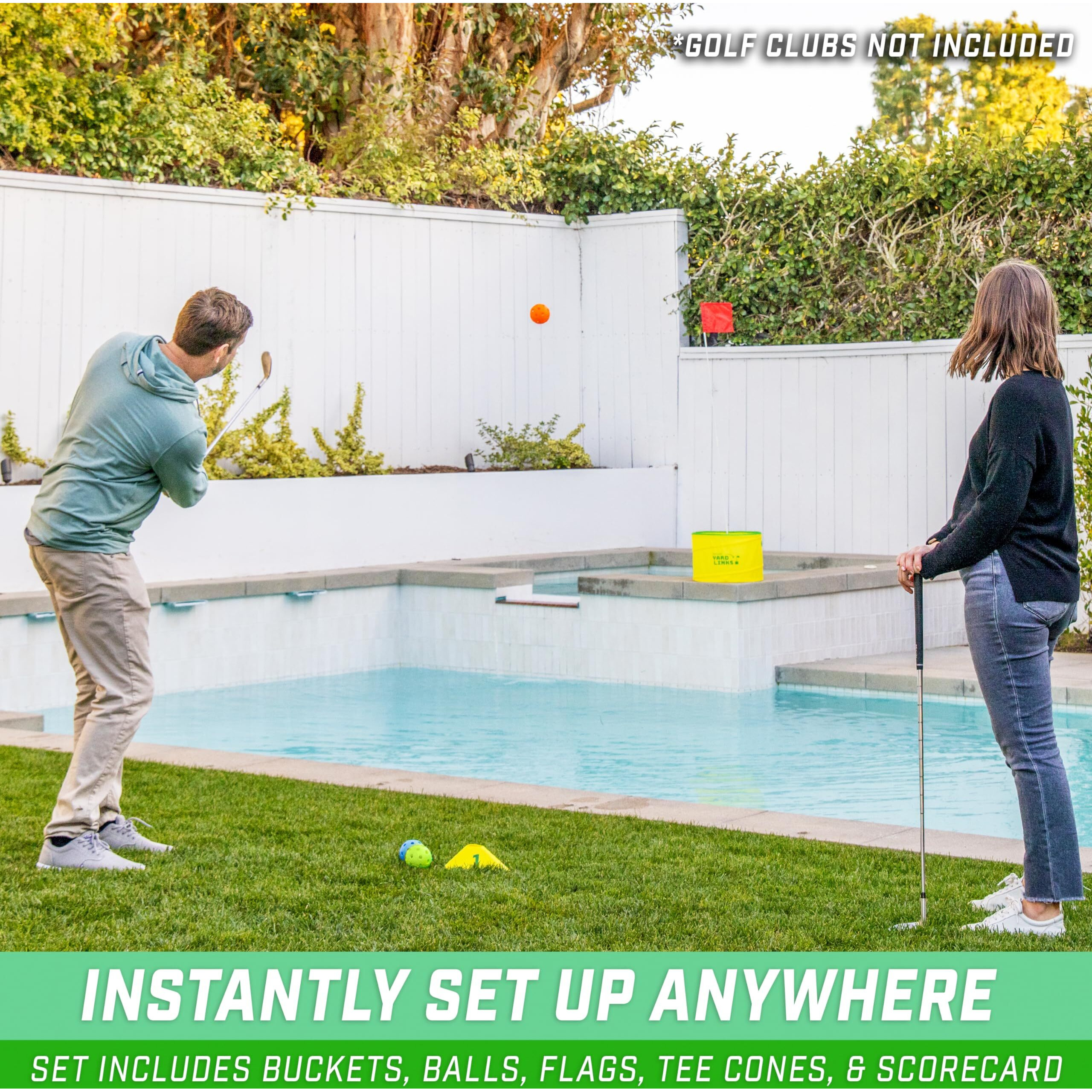 Gosports Yard Links Golf Game With 6 Buckets  Tee Markers And 6 Balls