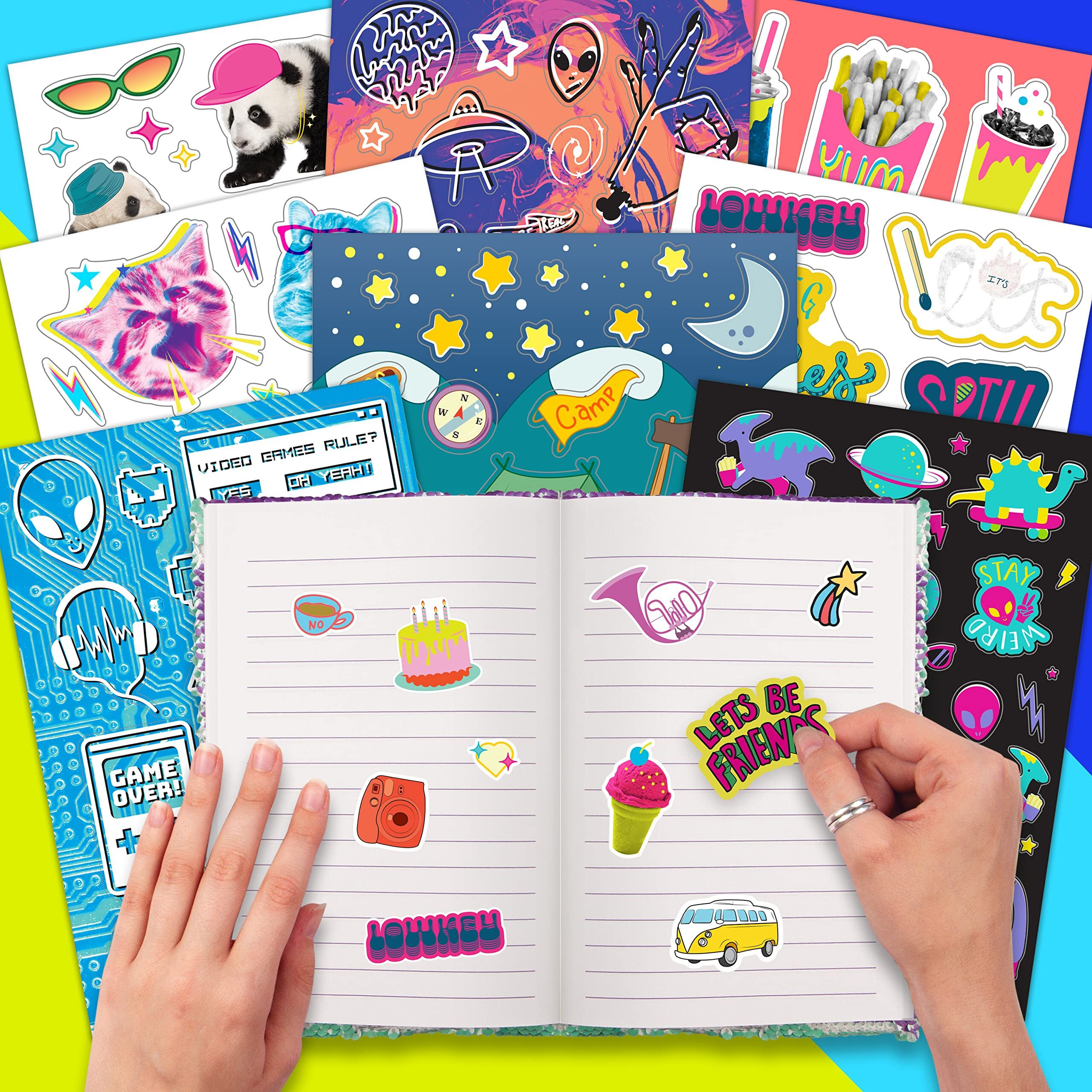 Fashion Angels 1000+ Mega Cool Stickers For Kids - Fun Craft Stickers For Scrapbooks  Planners  Gifts And Rewards  40-Page Sticker Book For Kids Ages 6+ And Up