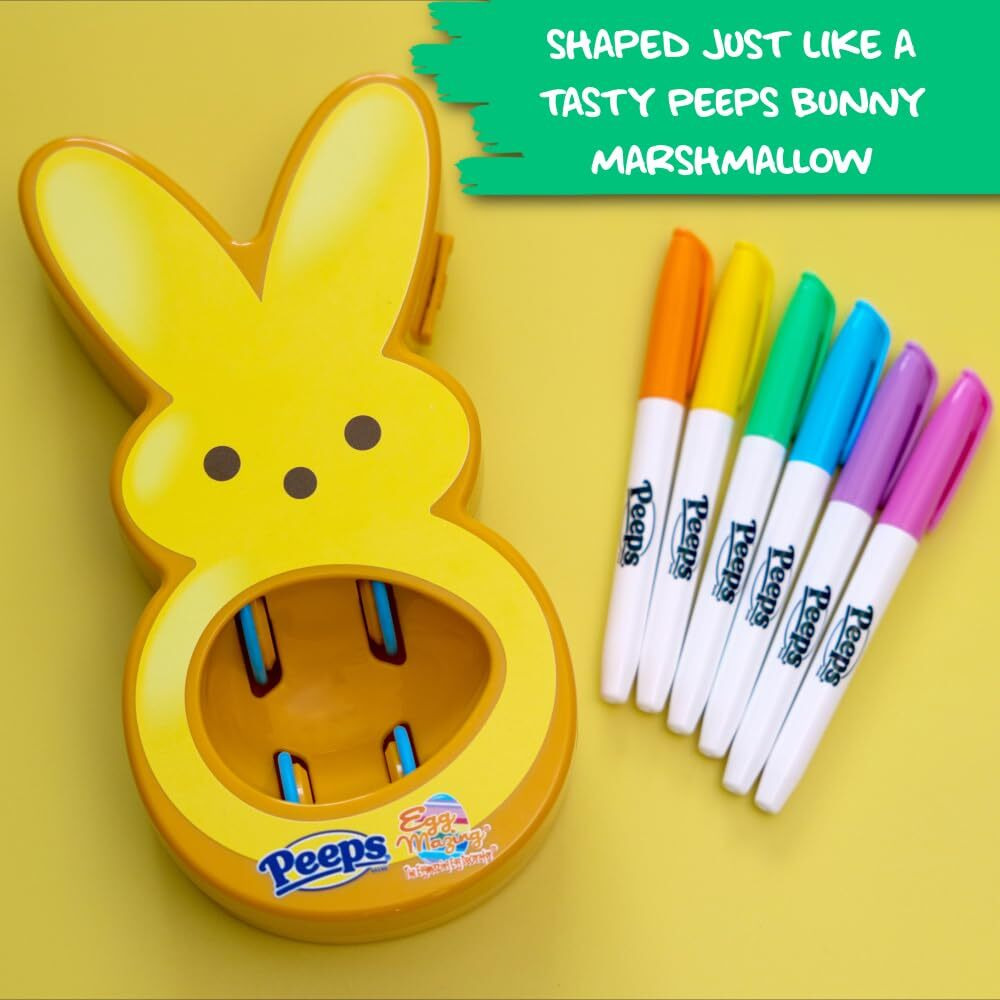 The Eggmazing Egg Decorator - Peeps Bunny - Arts And Craft Set Includes 6 Colorful Quick Drying  Non-Toxic Markers - Yellow