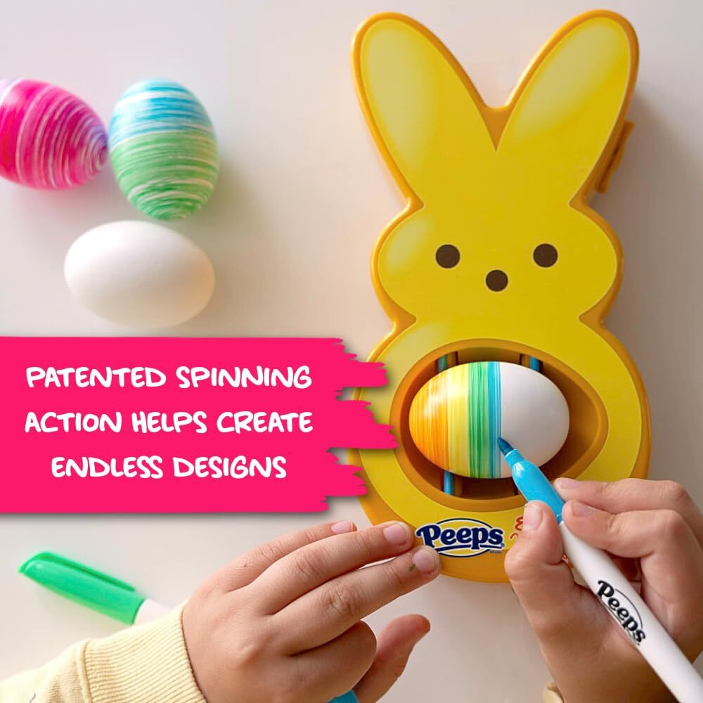 The Eggmazing Egg Decorator - Peeps Bunny - Arts And Craft Set Includes 6 Colorful Quick Drying  Non-Toxic Markers - Yellow