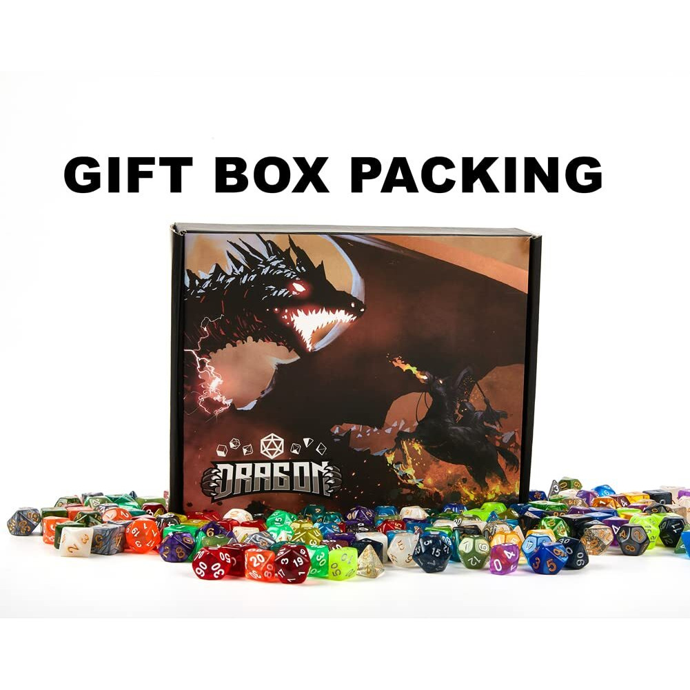 Dnd Dice Set 42 Pcs Polyhedral Dungeons And Dragons Rolling Dice For D&D Rpg Mtg Table Games Dice Bulk With Colorful Drawstring Bags And Dice Tray (Single)