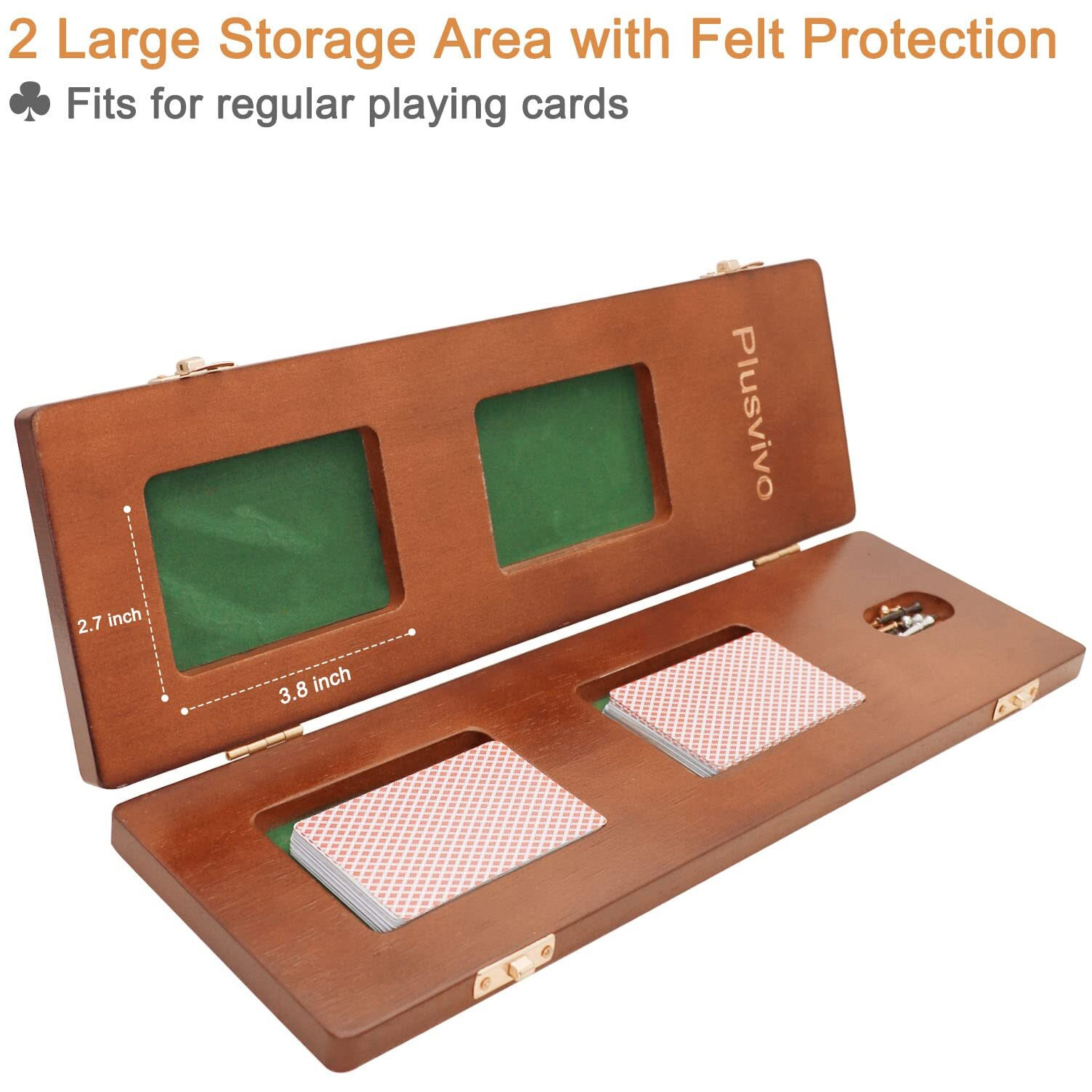 Cribbage Board Game Set 3 Tracks  Plusvivo Solid Oak Wood Cribbage Boards Unique With 9 Metal Pegs & 2 Storage Area  15.5 X 4.9 X 1.2 In Travel Portable Cribbage Game Sets For Family