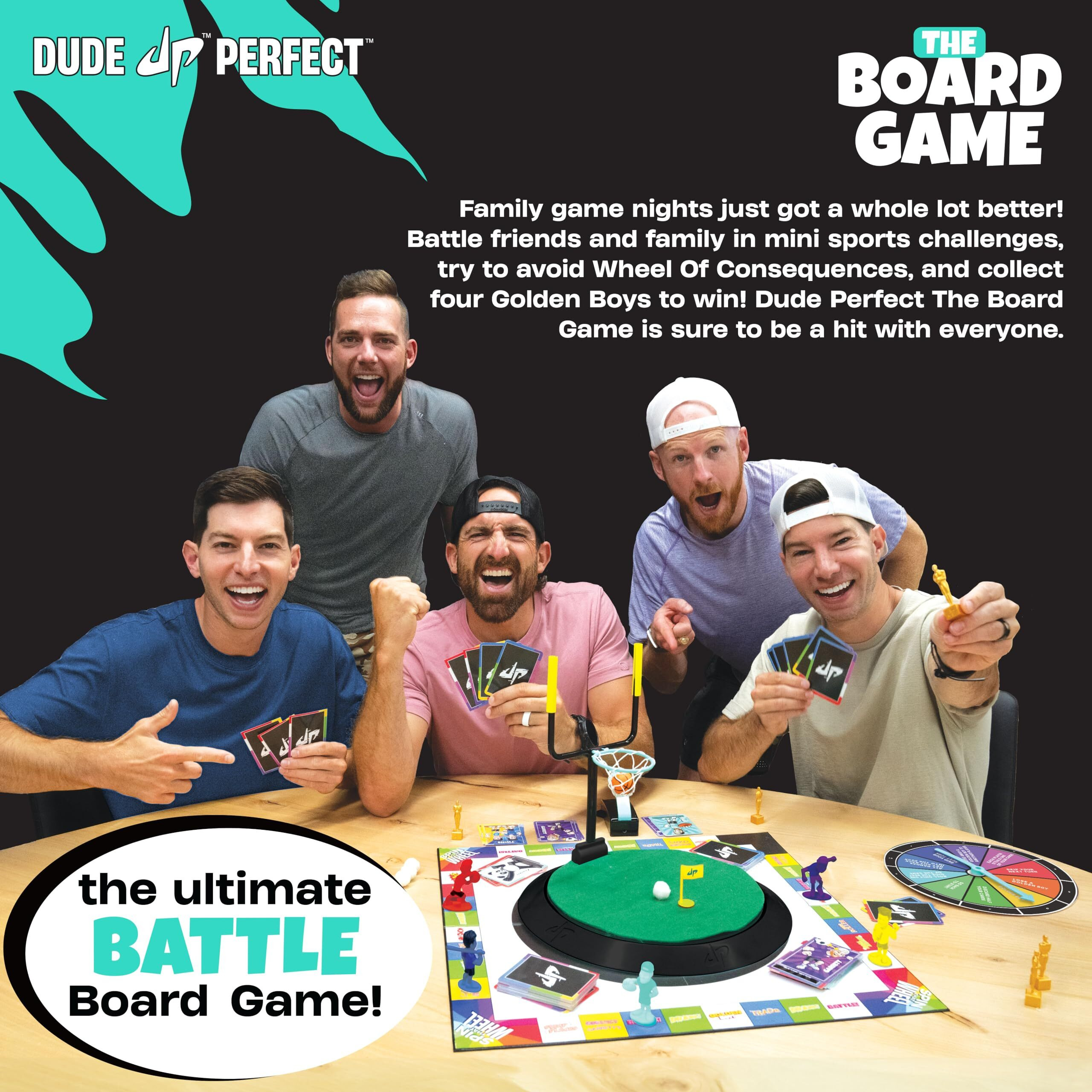 Dude Perfect The Board Game  For Kids Who Love Sports And Competitive Challenges  Perfect For Family And Friend Game Night  2-5 Players  Ages 4+