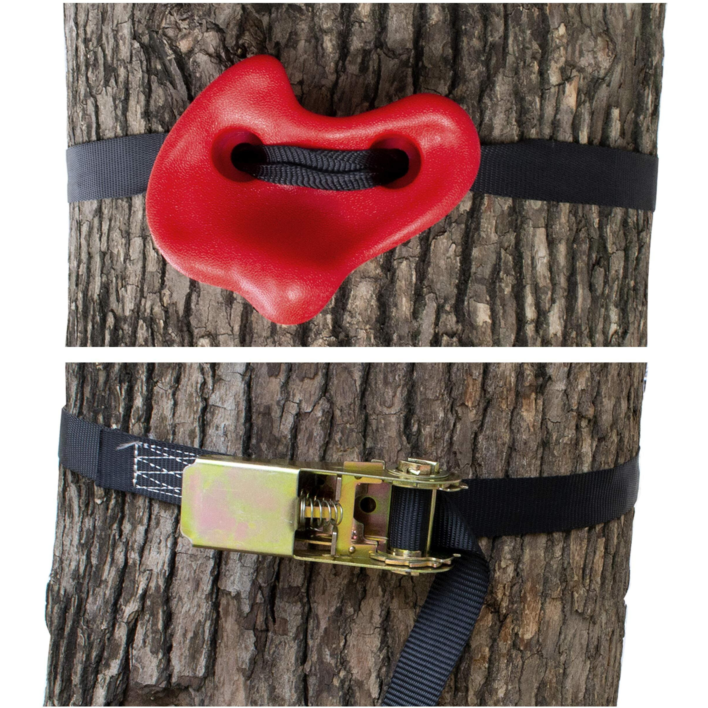 Ssbright Tree Climbers  Set Of 15 Climbing Holds/Steps For Kids' Outdoor Active Play With 6 Ratchet Straps