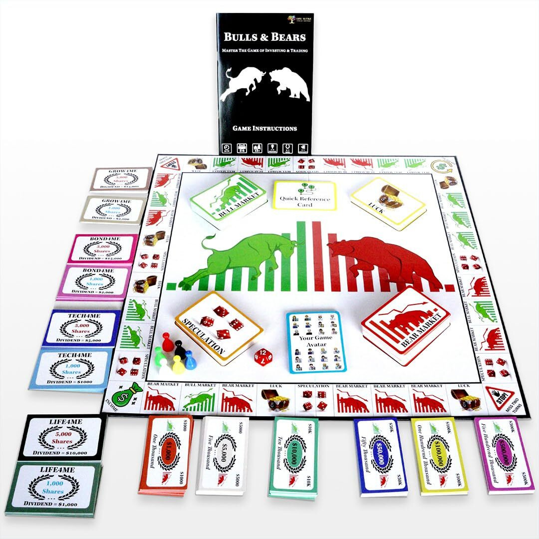 Life Sutra Bulls & Bears - Easy-To-Play Financial Board Game For Ages 12+ | 2-6 Players | Learn Stocks  Crypto & More | Stem-Approved