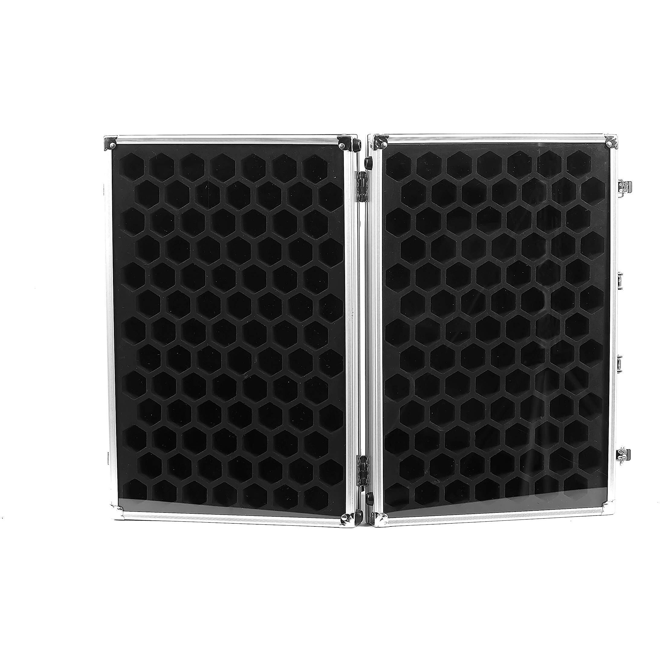 Kakapopotcg Dice Palace (Double-Sided Display With Silver Casing) - 2In1 Dice Display & Storage Case Storing Dice Sets & Collections Dnd Dice Metal Stone Resin Dice Bag Box Metal Case