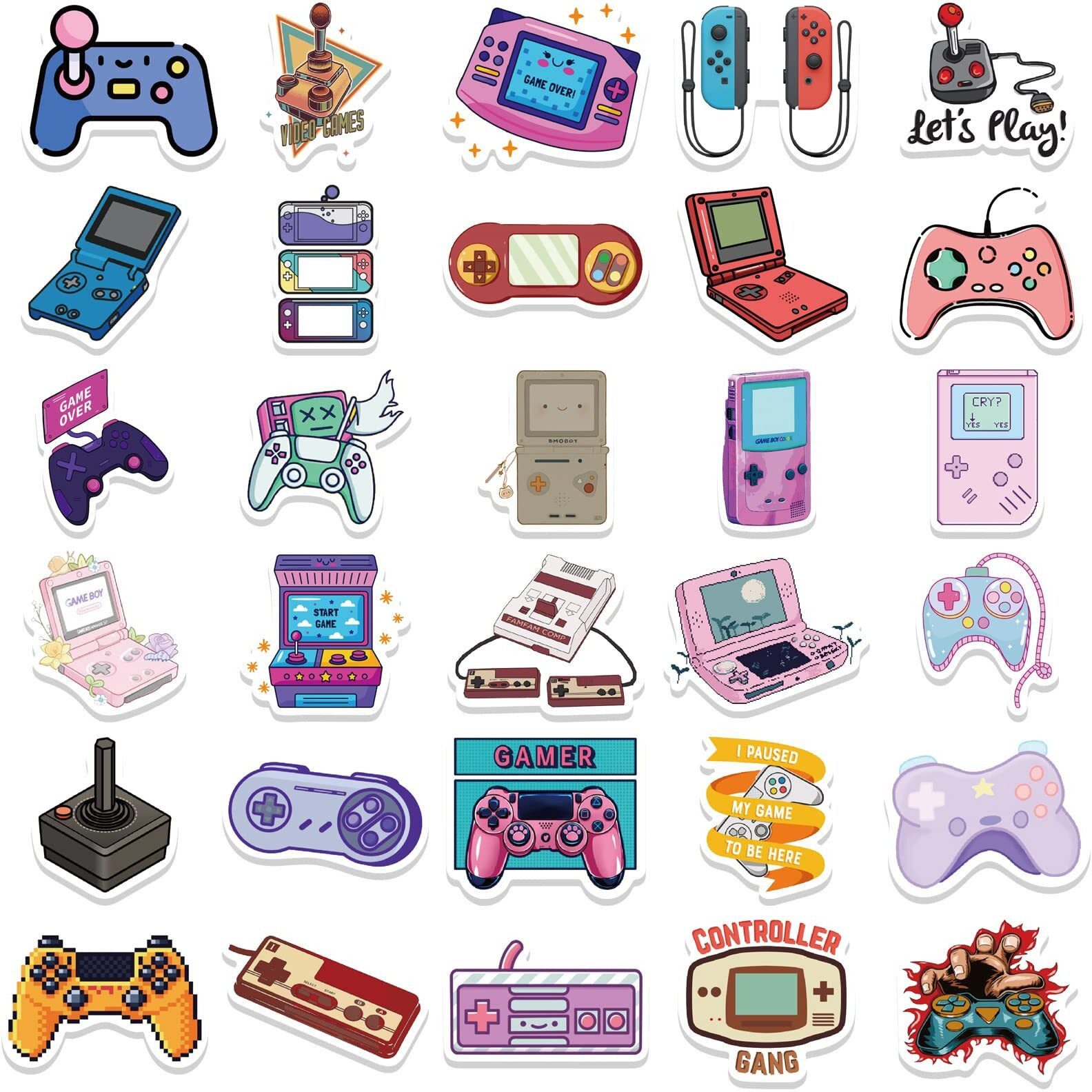 100 Pcs Video Game Water Bottle Stickers For Boys  Gaming Gamer Stickers