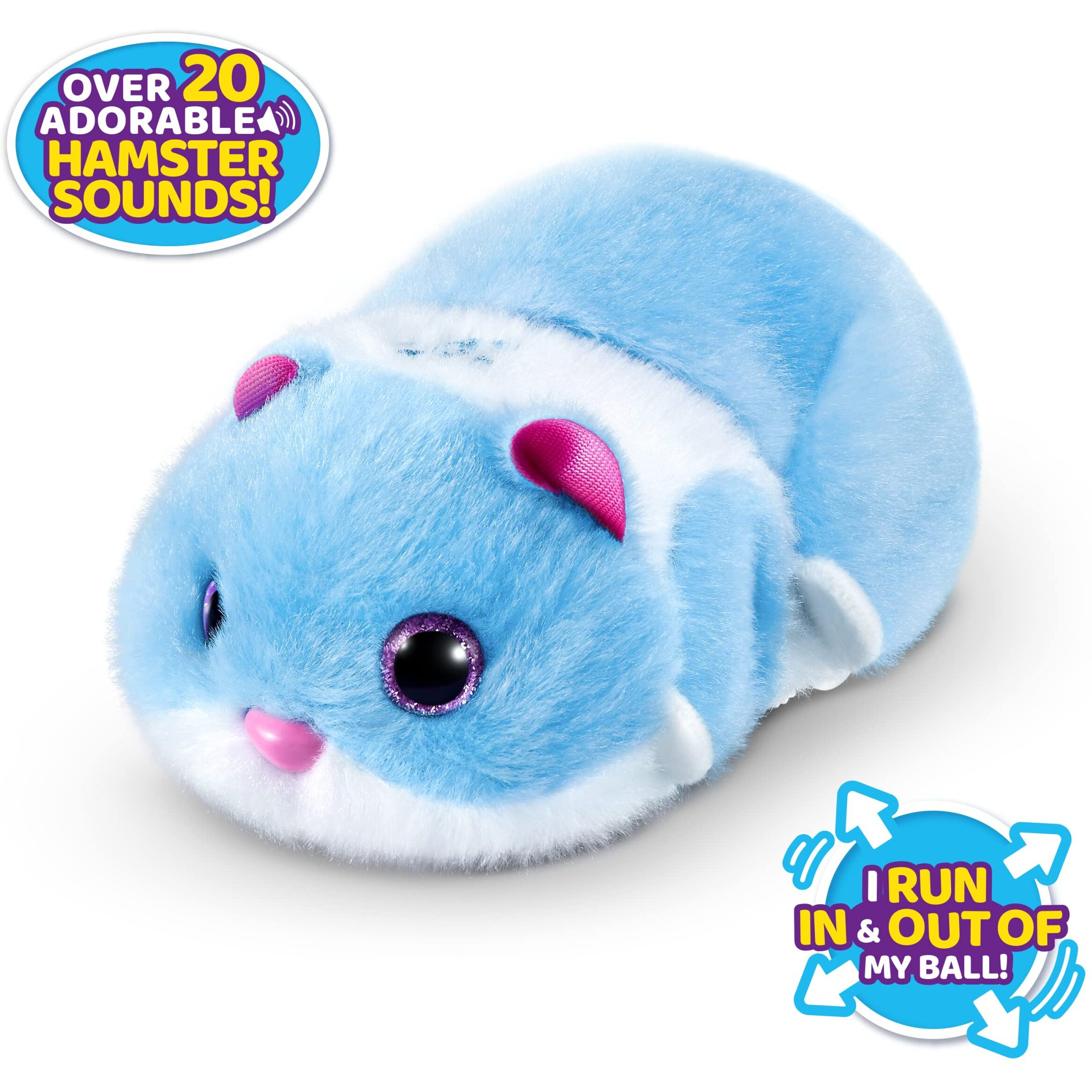 Pets Alive Hamstermania (Blue) By Zuru Hamster  Electronic Pet  20+ Sounds Interactive  Hamster Ball Toy For Girls And Children