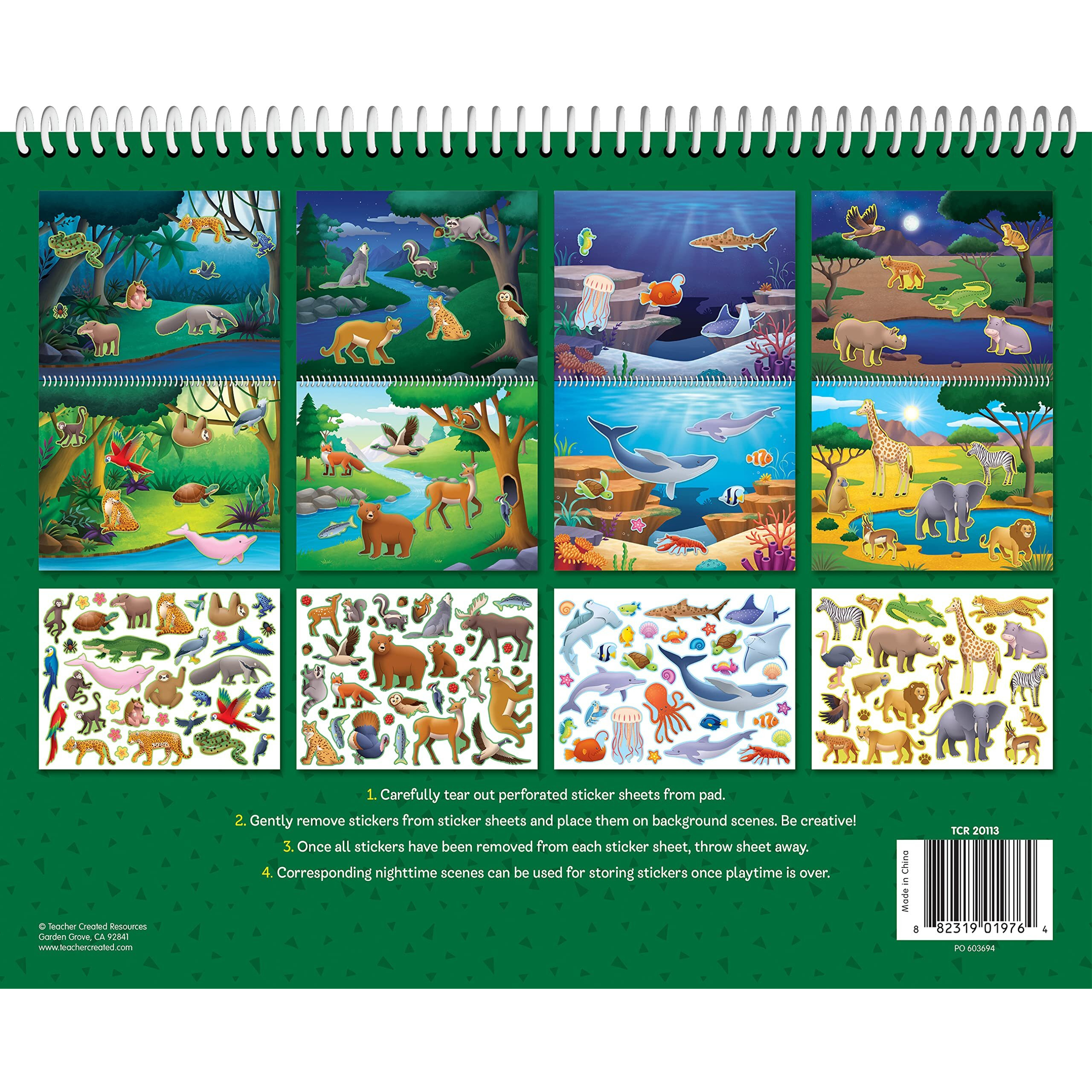 Teacher Created Resources Animal Habitats Reusable Sticker Pads