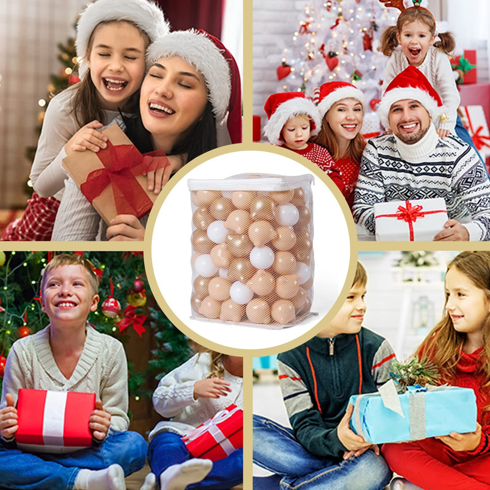 Gogoso Bear Ball Pit Balls Shapes -Bpa Free Fun Balls Crush Proof Pool Balls Toy For Baby Boys Girls Playhouse Pool Birthday Party Decoration Pearl Brown+Beige+White 100Pcs 1 Sets