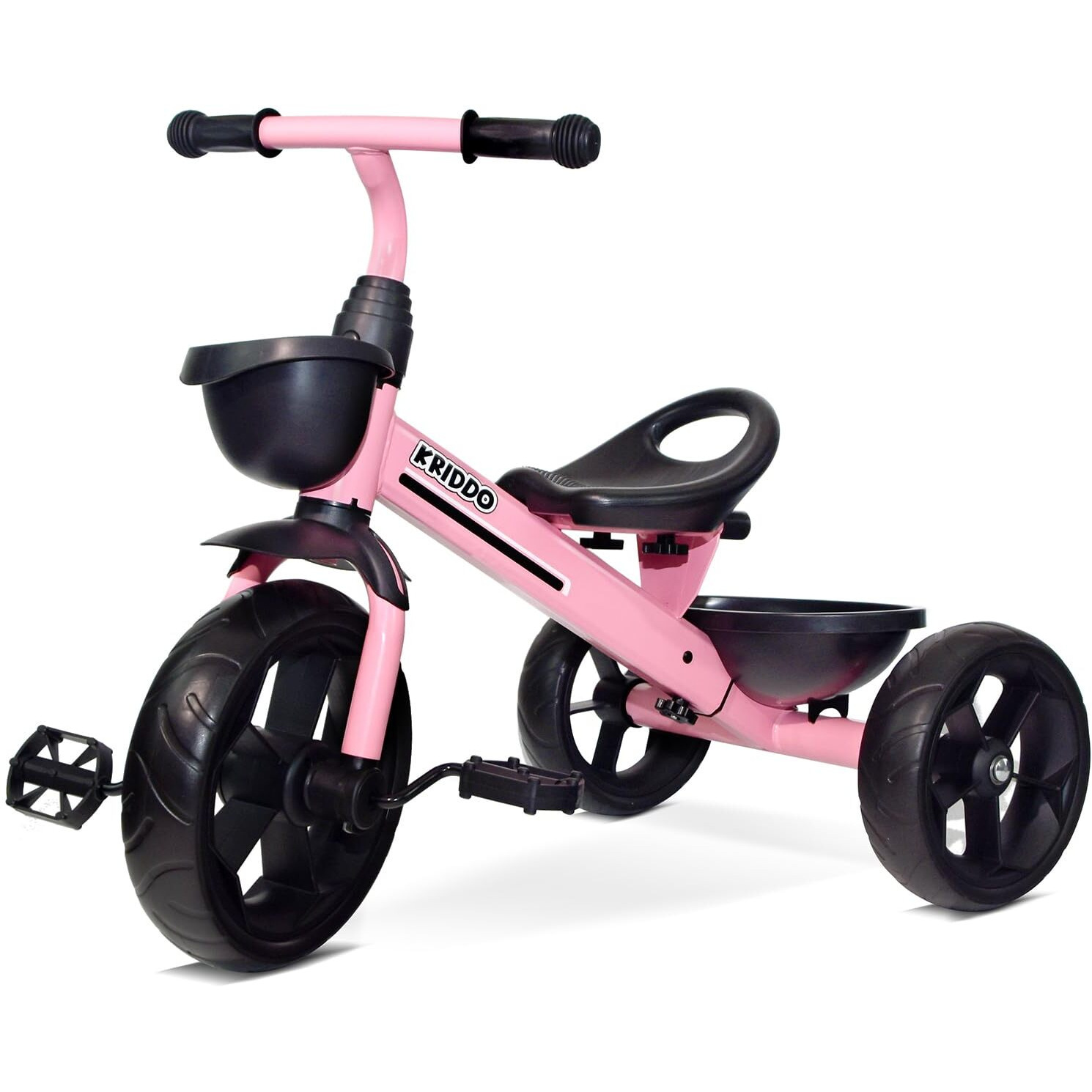 Kriddo Kids Tricycles Age 24 Month To 4 Years  Toddler Kids Trike For 2.5 To 5 Year Old  Gift Toddler Tricycles For 2-4 Year Olds  Trikes For Toddlers  Sporty Styling  Pink