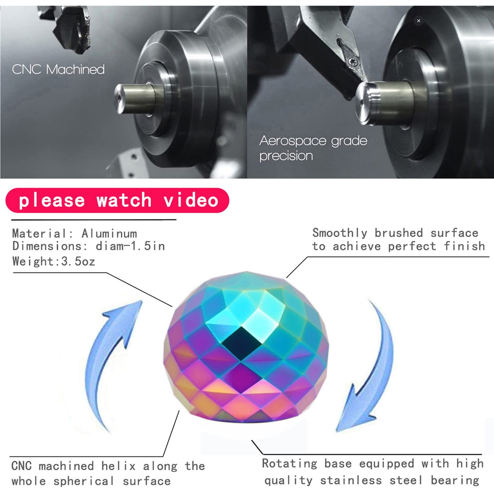 Desk-Fidget-Toys For Kinetic-Toy Cool-Gadgets Cool-Stuff For Kid Children Teen Adult  Spinning 180 Seconds  Stress Relief Toy For Optical-Illusion Gift For Office School Home Women Men Christmas