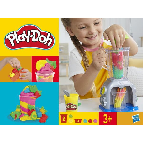 Play-Doh Swirlin' Smoothies Toy Blender Playset  Play Kitchen Appliances  Kids Arts And Crafts Toys For 3 Year Old Girls And Boys And Up