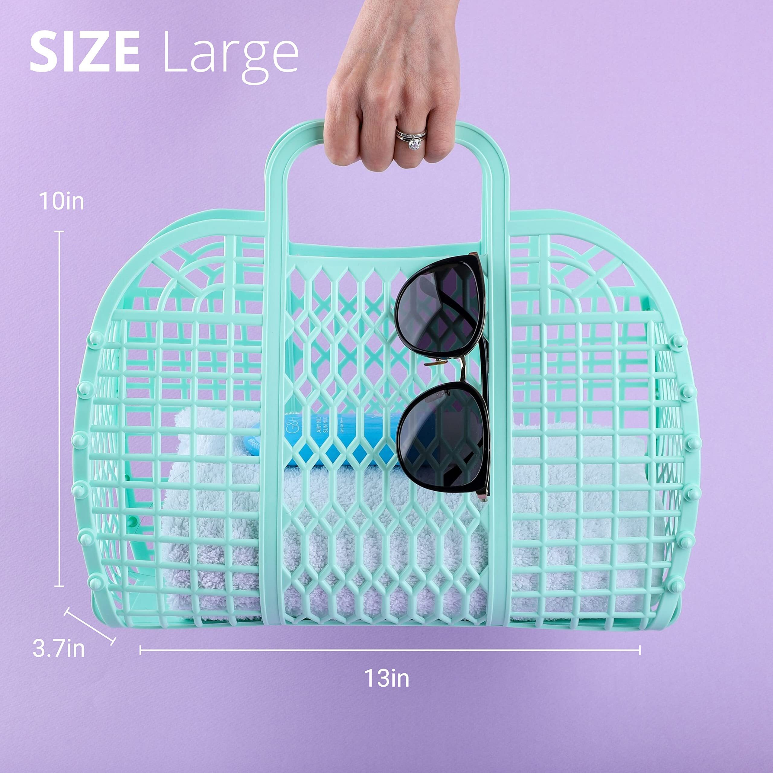 Babana Jelly Bags - (Set) Small And Large Mother Daughter Jelly Totes | Reusable Gift Basket  Beach Bags - (Small  Large) - Mint