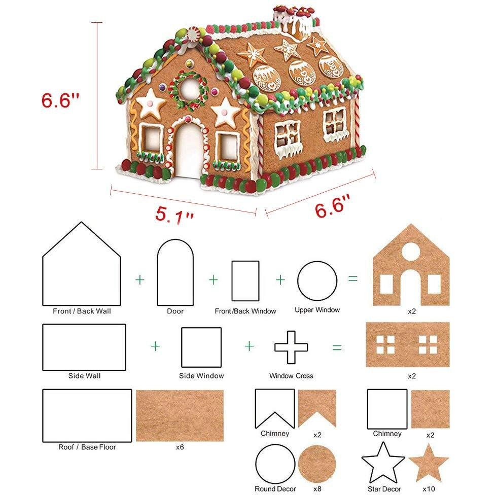 Gingerbread House Cookie Cutter Set  Gingerbread House Kit  Christmas Gingerbread Cookie Cutter For Kids Adults  Holiday Cookie Cutters Mold  3D Stainless Steel Chocolate Pastry Baking Kit Diy Tool