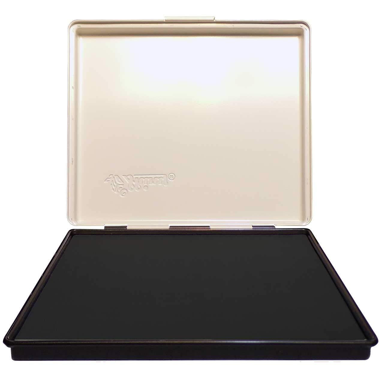 Uimprint Extra Large 8'' X 12'' Industrial Rubber Stamp Ink Pad In Metal Case  Black Stamp Pad