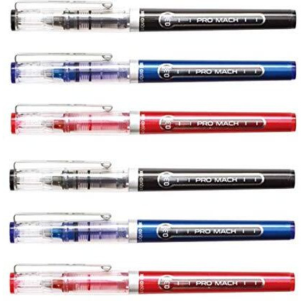 Morning Glory Pro Mach Roller Ball Pen (12 Pcs  6 Pcs) 0.38 Mm Fine Point Tip (Assorted Colors (6 Pcs)) New Upgrade Model