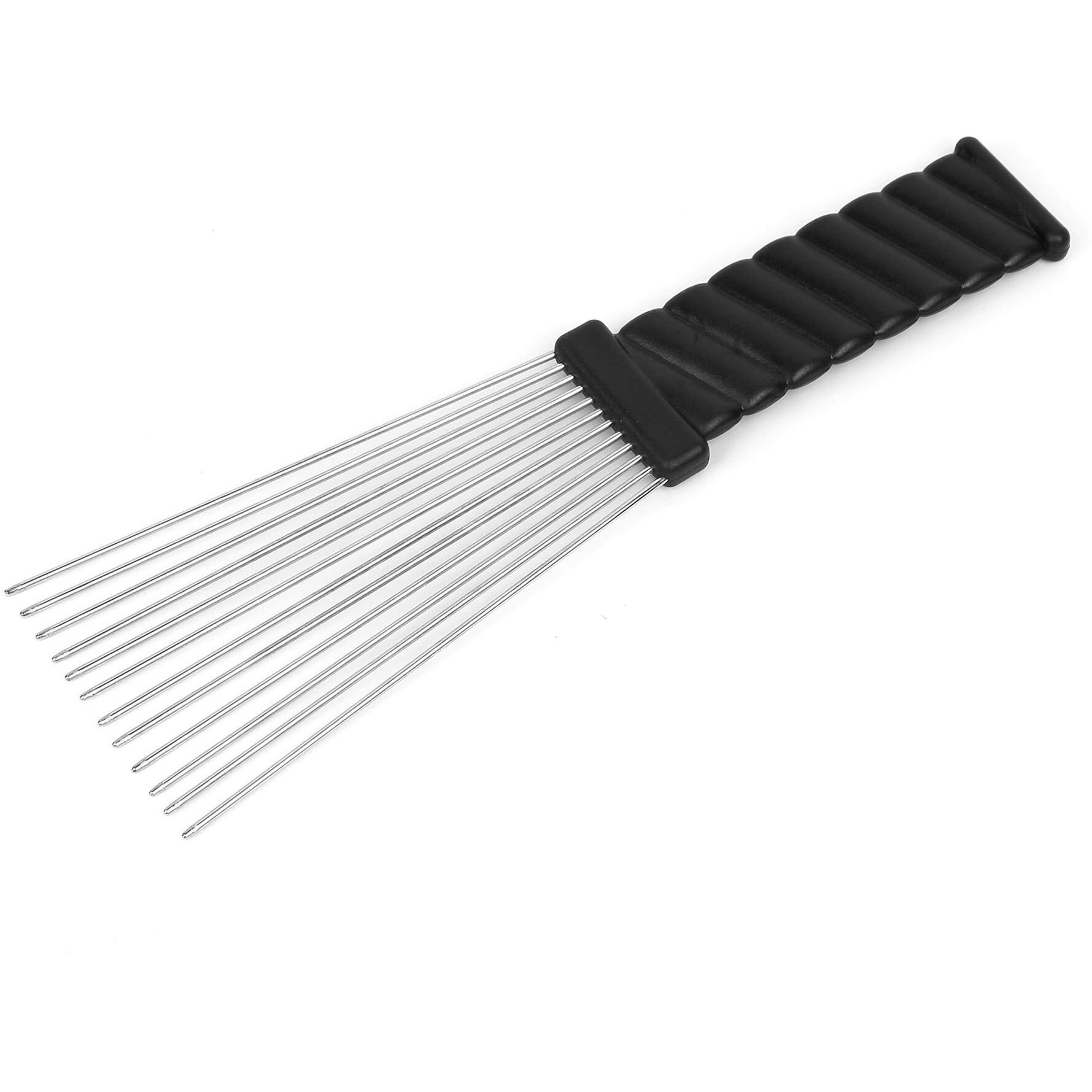 Folansy Afro Comb Metal African American Pick Comb Hairdressing Styling Tool  2 Pack (Black-4  2Piece Assortment  Wide Teeth  Classic Black Fist Design  For Curly Hair And Afro Hairstyle)