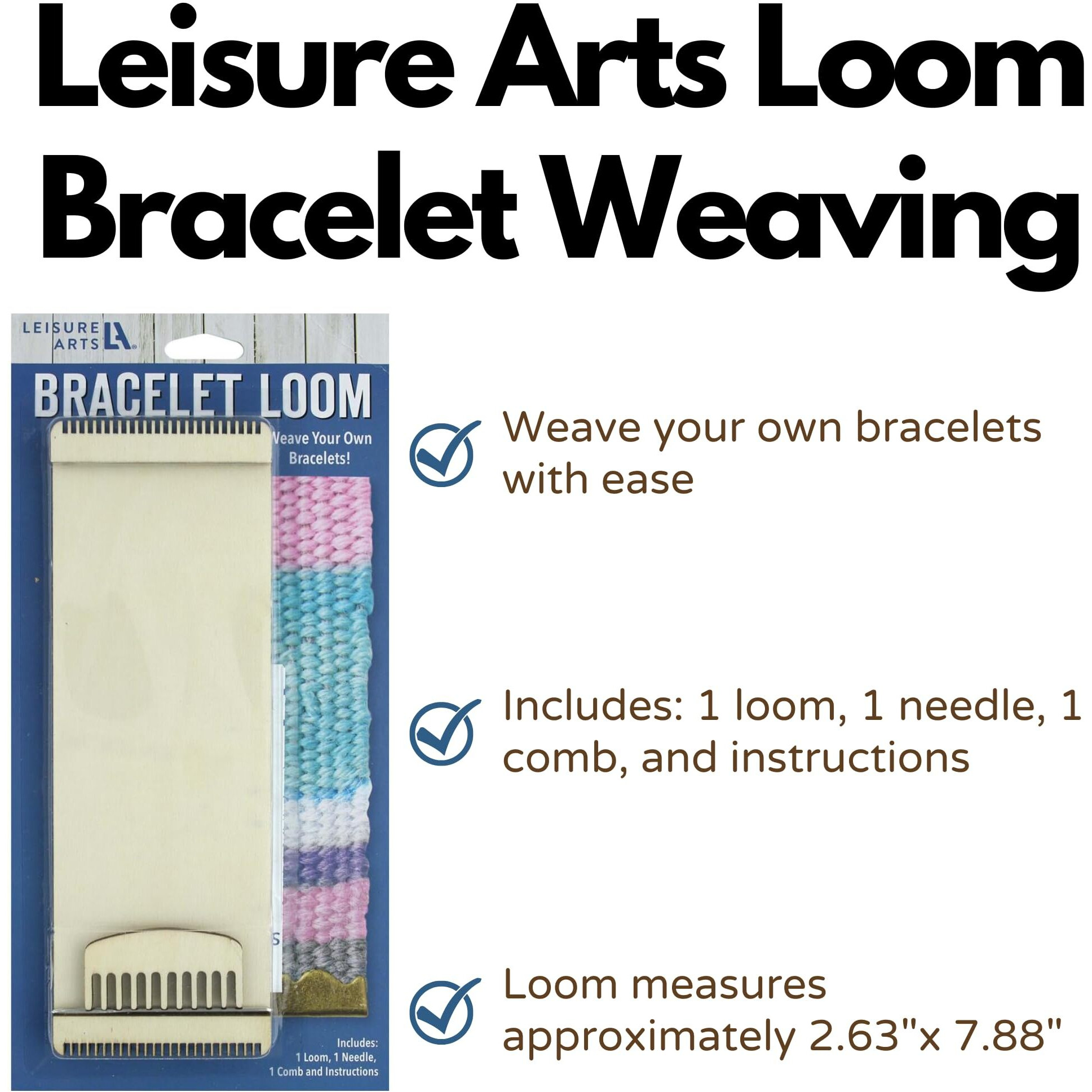 Leisure Arts Loom Bracelet Weaving  Bracelet Maker  Weaving Loom  Bead Loom  Bracelet Making Kit String  Weaving Kit  Beading Loom  Friendship Bracelet Making Kit  Weaving Loom For Adults
