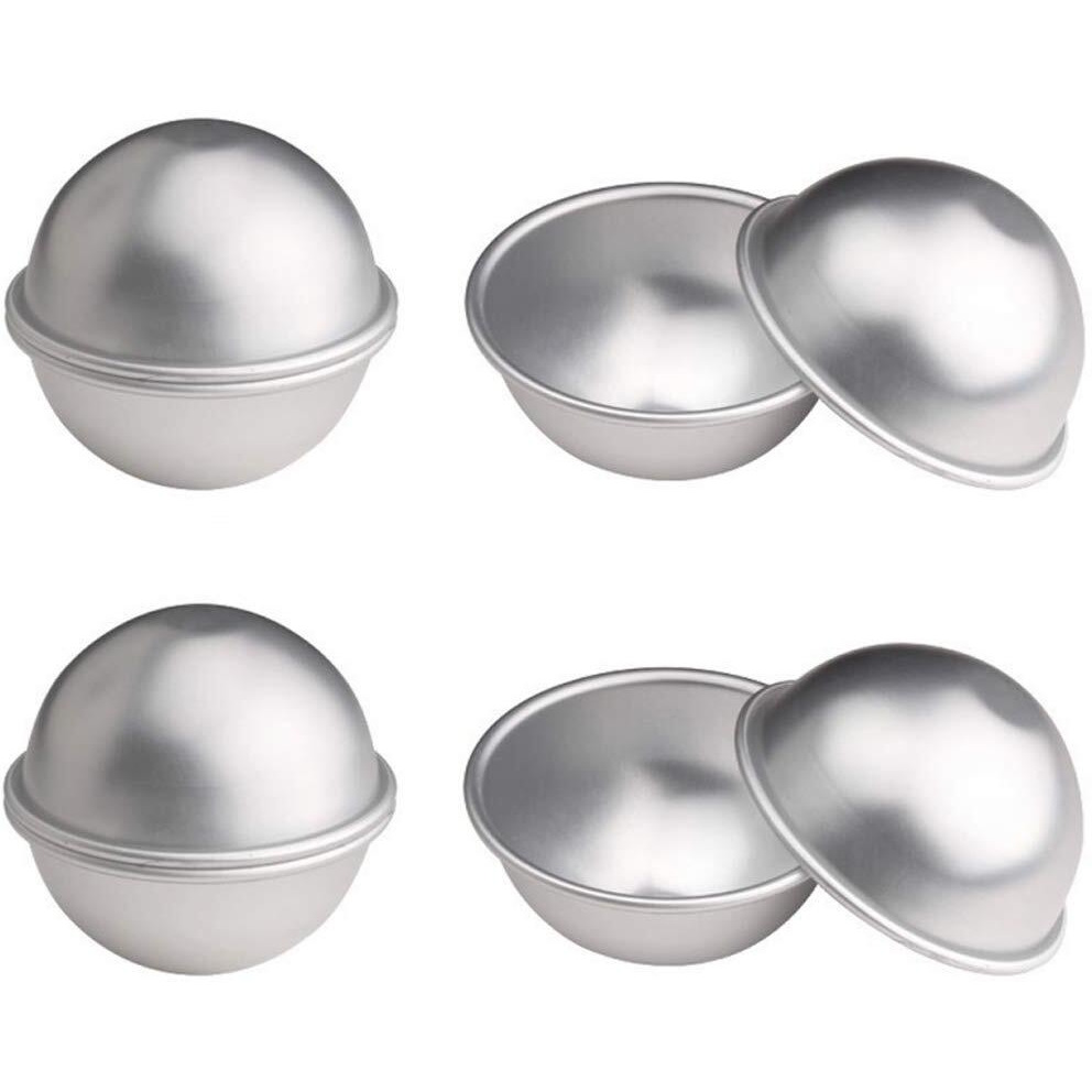 10 Pcs Bath Bomb Mold Aluminum Alloy Semicircle Cake Mold Baking Tool For Diy Crafting Pudding Egg Tart (5.5 Cm)