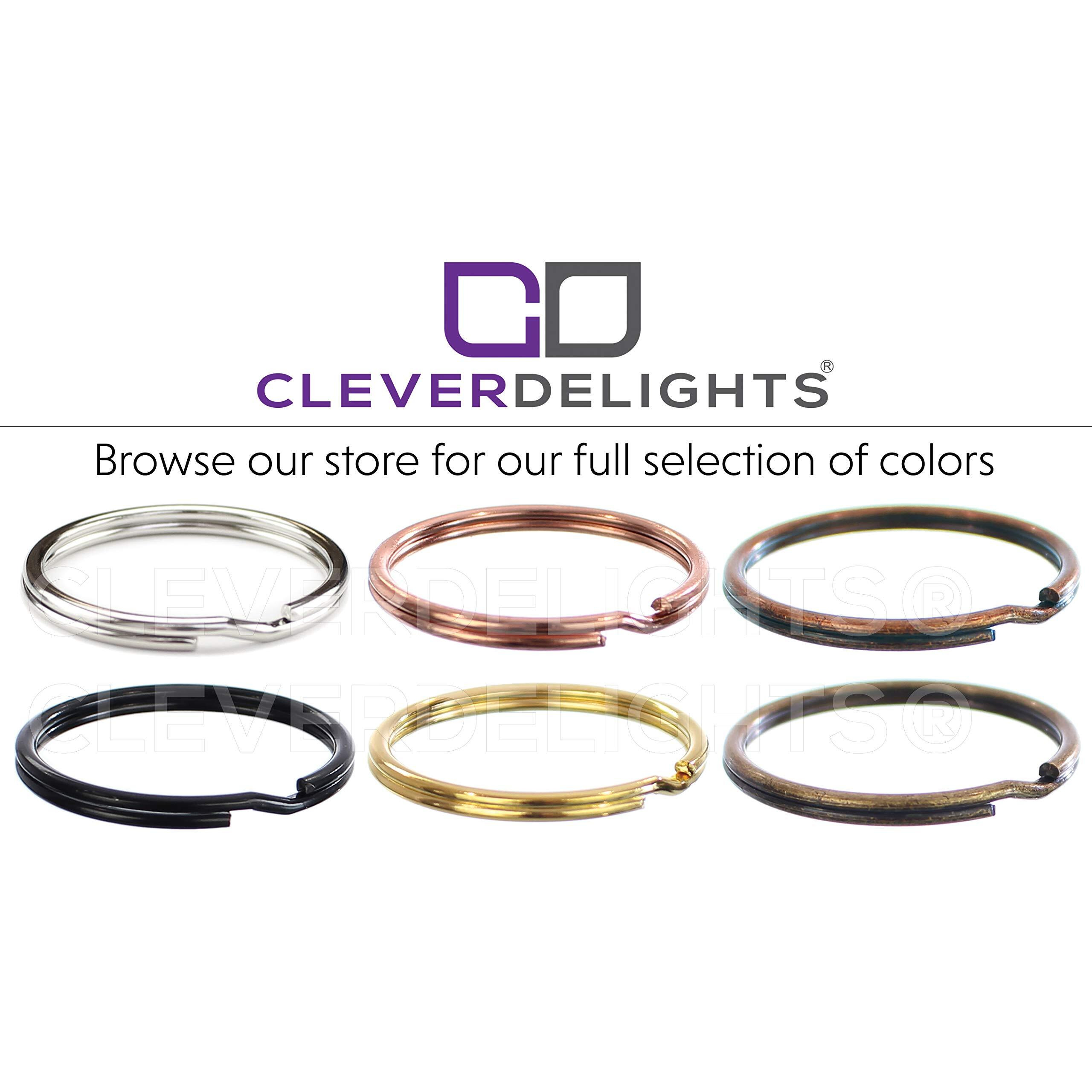 Cleverdelights 1"" Key Rings - Antique Copper Color - 50 Pack - 25Mm Split Key Rings