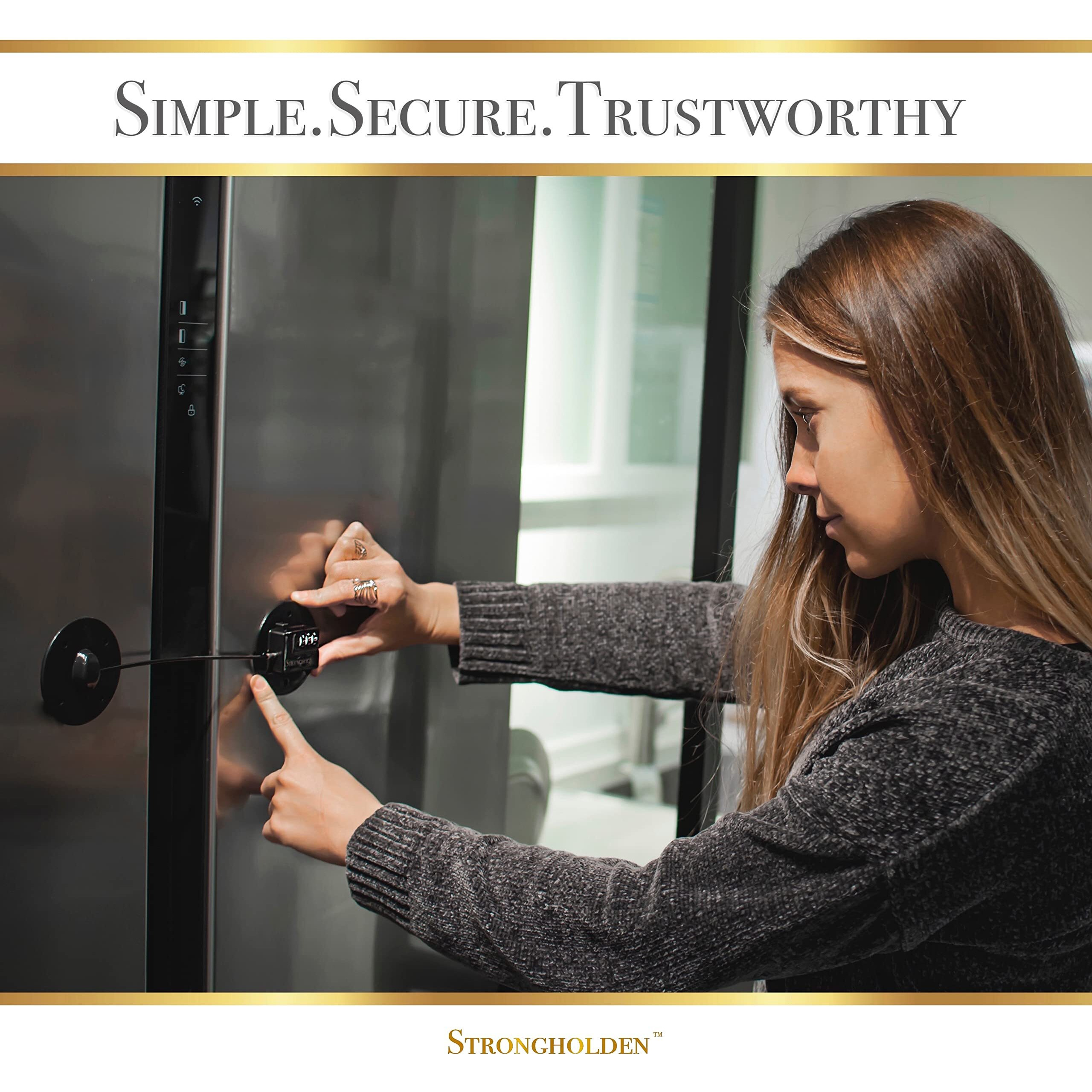 Fridge Lock Combination  Refrigerator Lock For Kids  Fridge Locks For Kids - Take Care Of Your Family With Freezer Lock By Strongholden - No Keys Needed (Black & Round)
