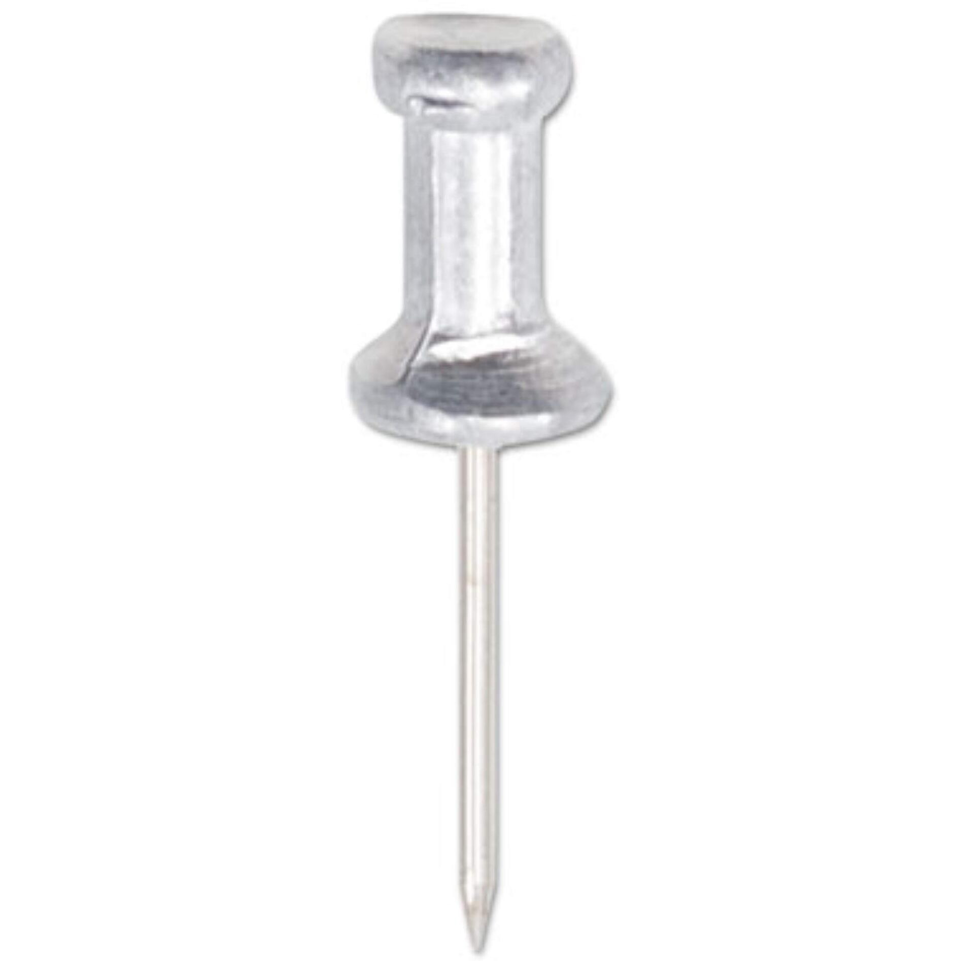 Gem Cpal5 Aluminum Head Push Pins  Aluminum  Silver  5/8-Inch  100/Box