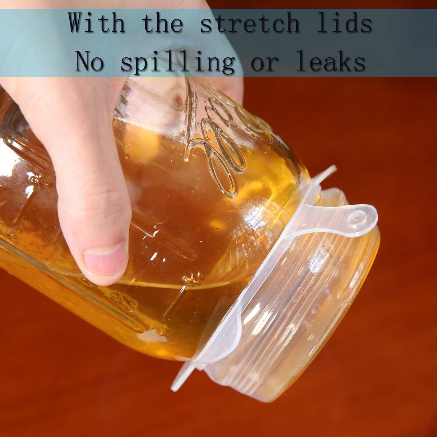 Small Silicone Stretch Lids 5 Pack Of 2.5 Inch Reusable Stretch Cover  Silicone Stretch And Seal Lids Fit For 2.6 To 3.4 Inch Can Cup Regular And Wide Mouth Mason Jar