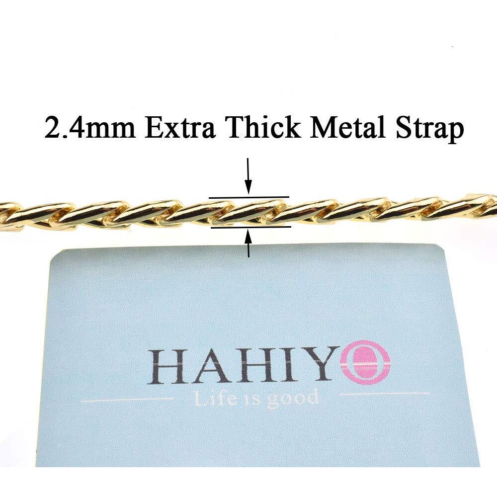 Hahiyo Purse Chain Strap Length 55.1 Inches Spot-On Gold For Shoulder Cross Body Sling Purse Handbag Clutch Replacement Strap Comfortable Flat 0.4  Wide Enough 2.4Mm Extra Thick Metal Strap 1 Pack