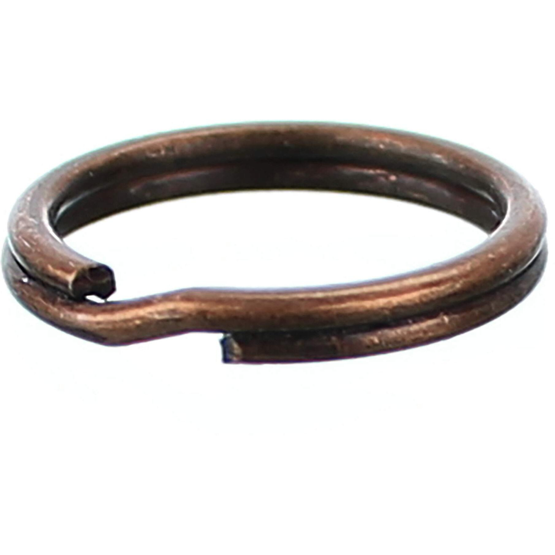 Cleverdelights 9/16"" Key Rings - Antique Copper Color - 100 Pack - Strong Split Key Rings