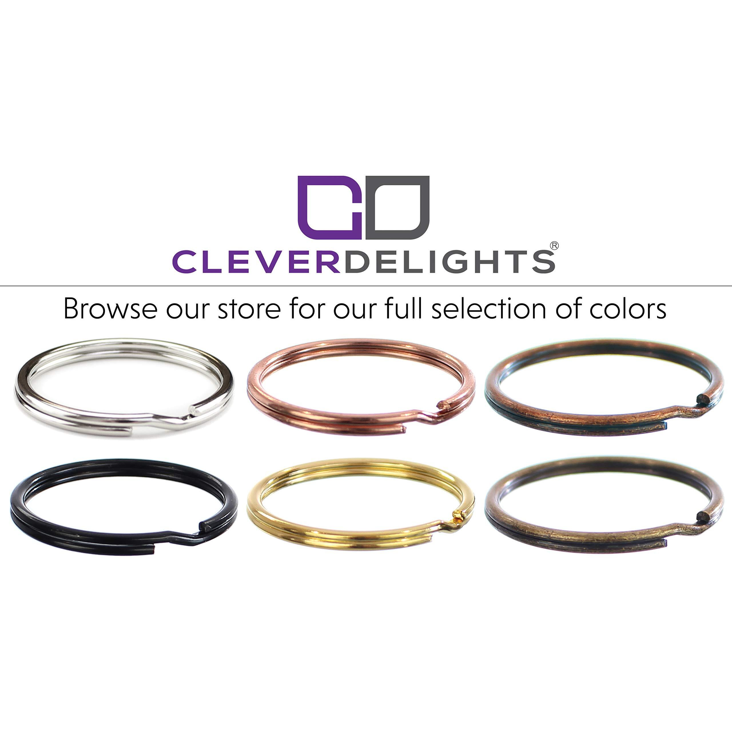 Cleverdelights 9/16"" Key Rings - Antique Copper Color - 100 Pack - Strong Split Key Rings