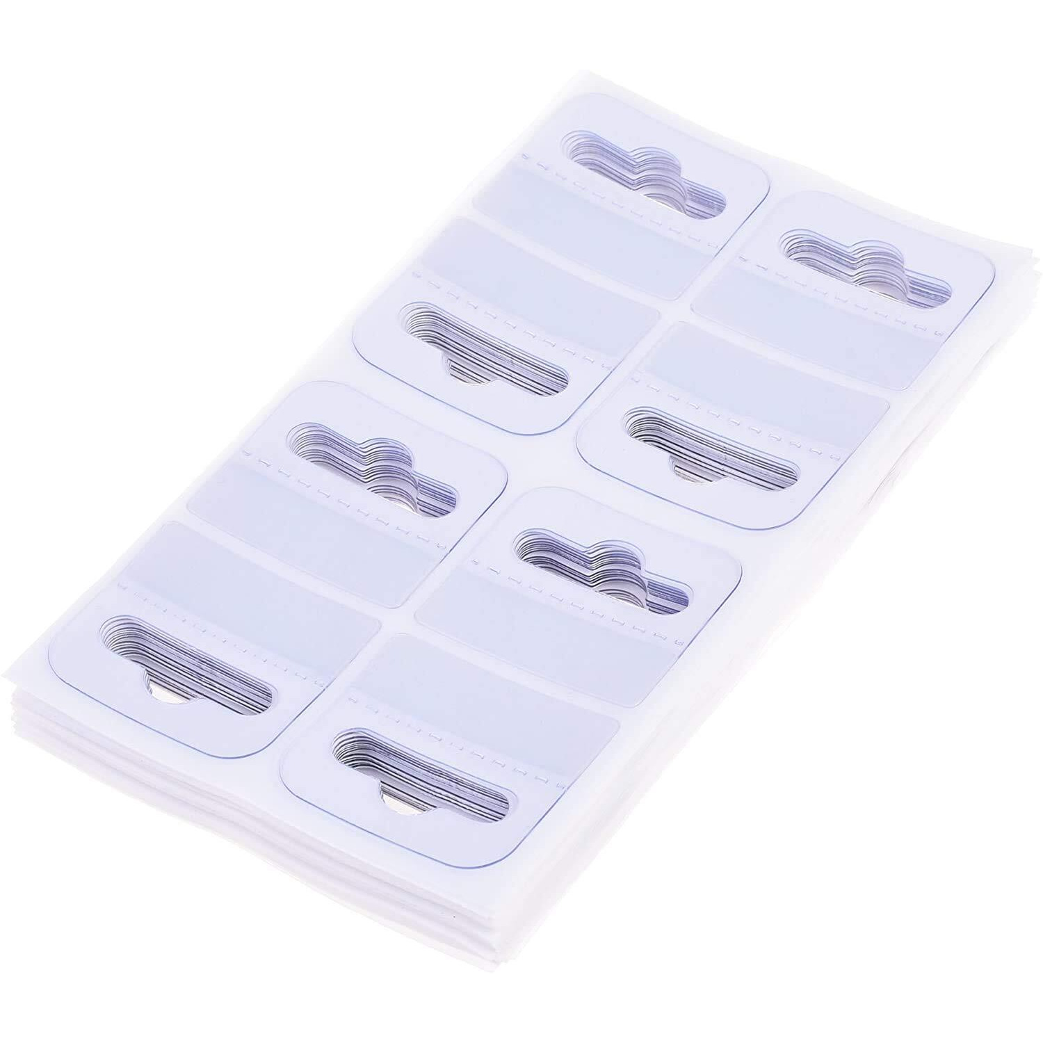 Bluecell 200 Pieces 1 3/4"" X 1 1/2"" Clear Slot Hole Adhensive Custom Hang Tabs Tags Hook For Store Retail Display