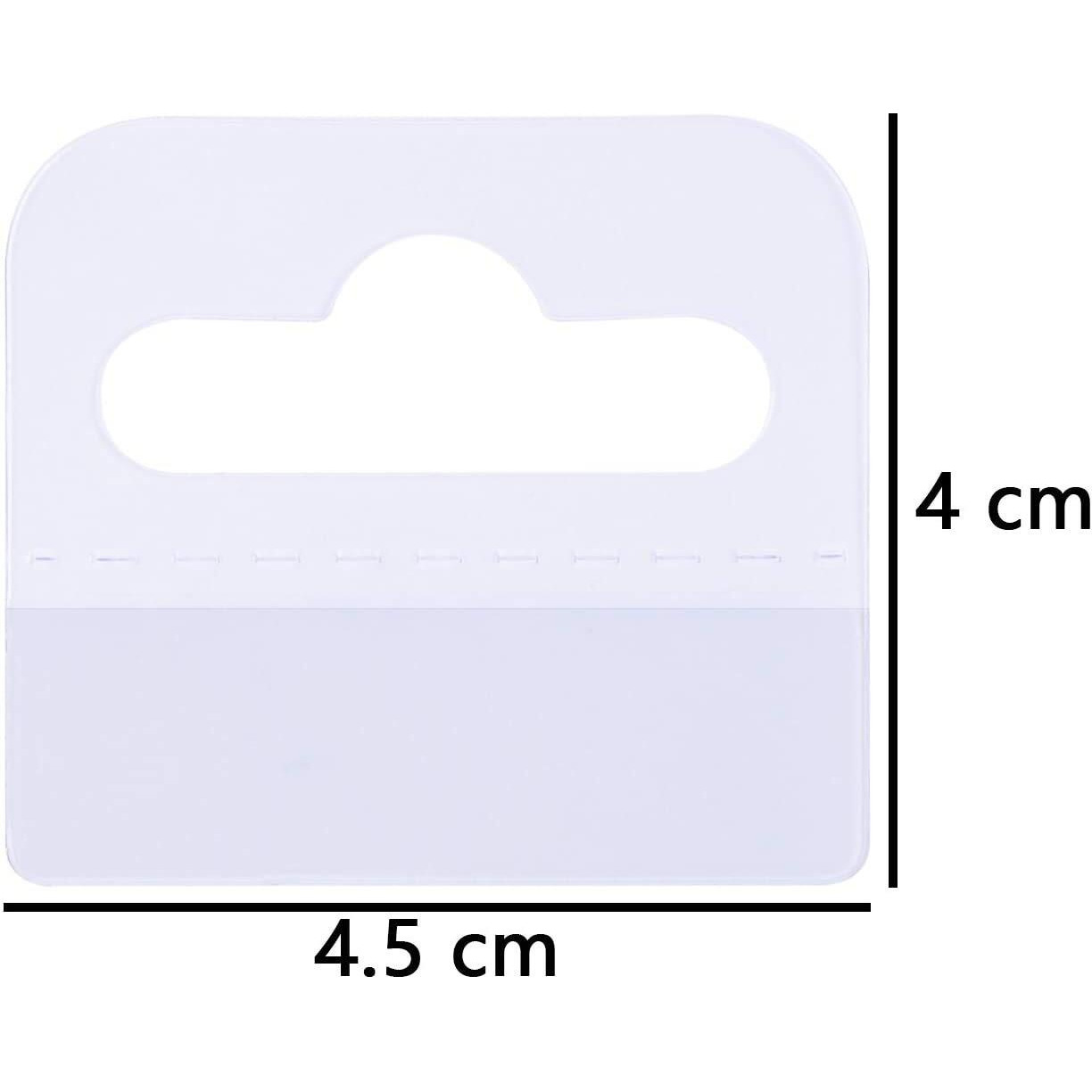 Bluecell 200 Pieces 1 3/4"" X 1 1/2"" Clear Slot Hole Adhensive Custom Hang Tabs Tags Hook For Store Retail Display