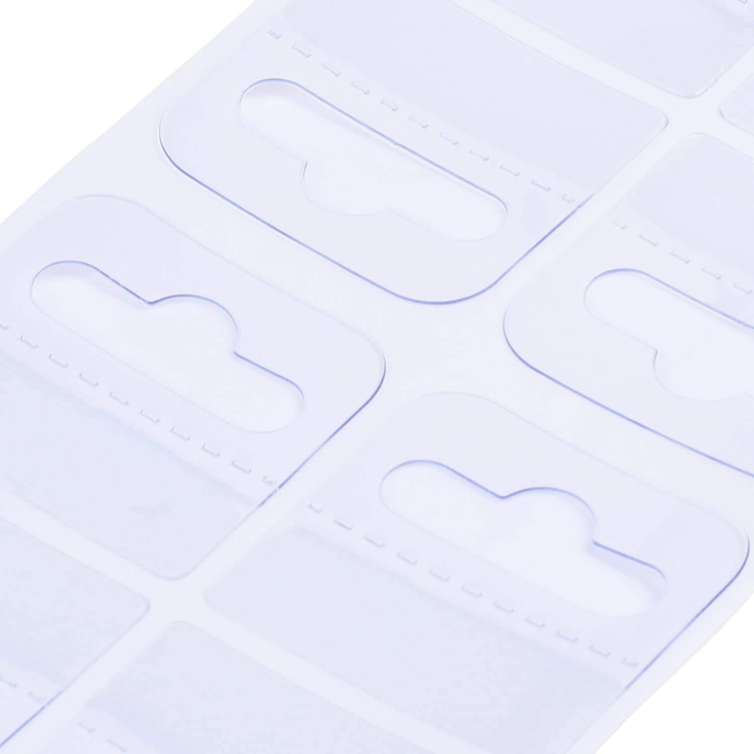 Bluecell 200 Pieces 1 3/4"" X 1 1/2"" Clear Slot Hole Adhensive Custom Hang Tabs Tags Hook For Store Retail Display