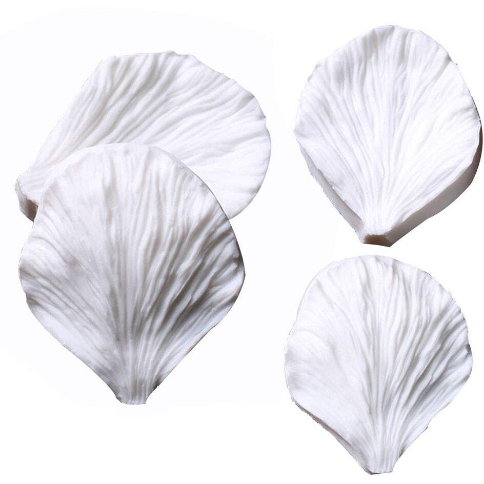 Kalaien 5Pcs Stainless Steel Peony Cutter 2Pcs Fondant Silicone Mold Gumpaste Peony Sugarcraft Flower Veining Mold Veiner Petal Making Tool