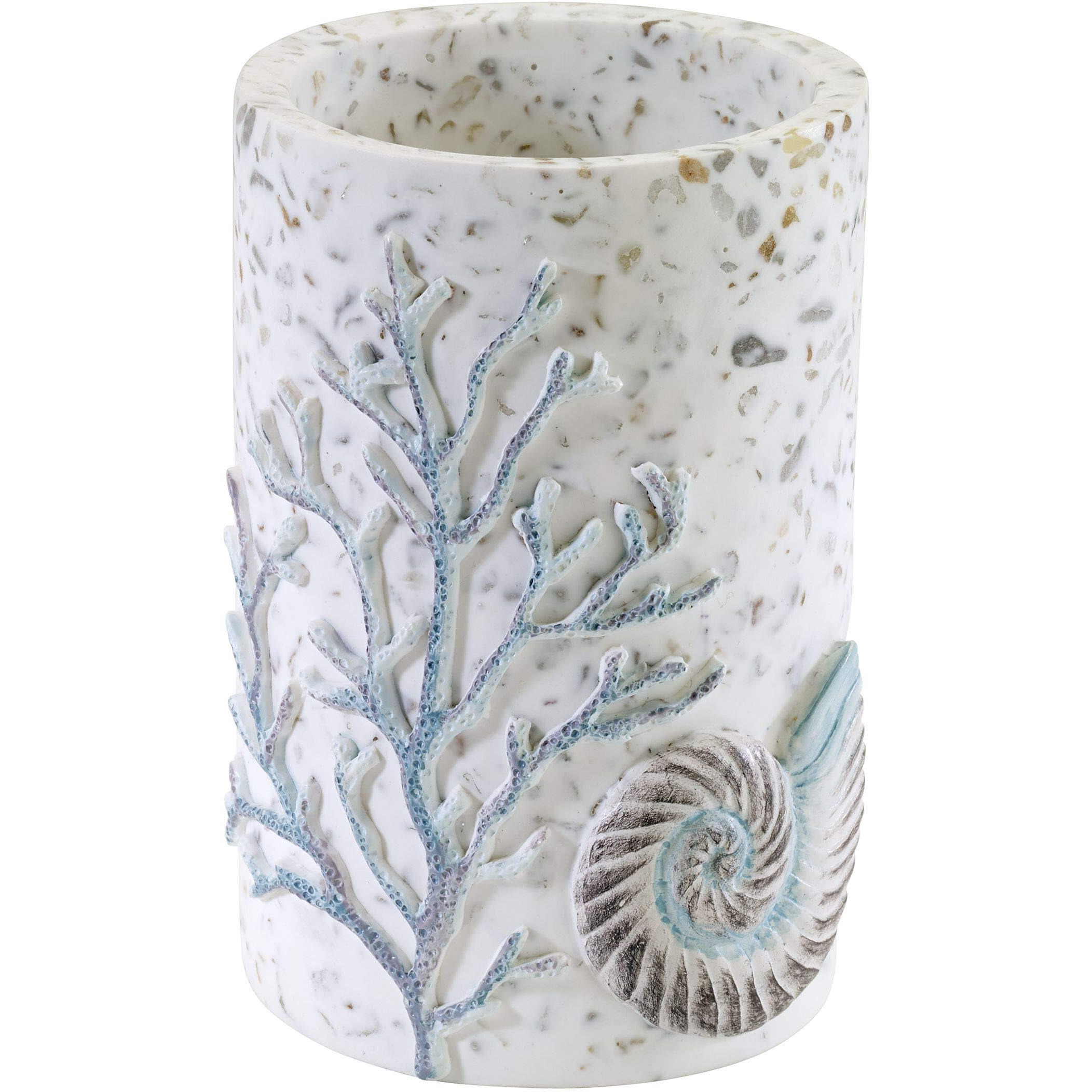 Avanti Linens - Tumbler  Guest Bathroom Essentials  Sea Inspired Bathroom Accessories (Coastal Terrazo)