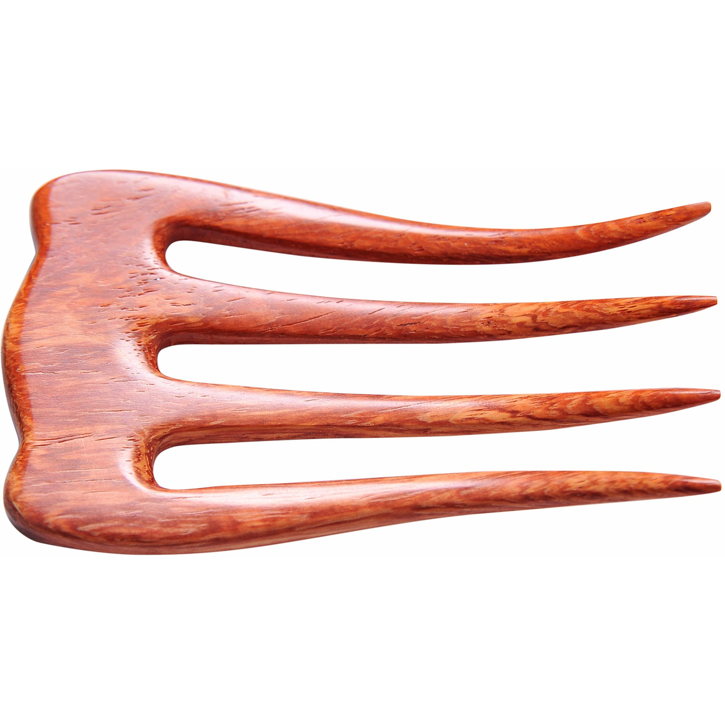 Marycrafts Wooden Rosy Simple Hair Comb  Hair Pin  4 Prongs Hair Fork  Hair Accessory Handmade 5""