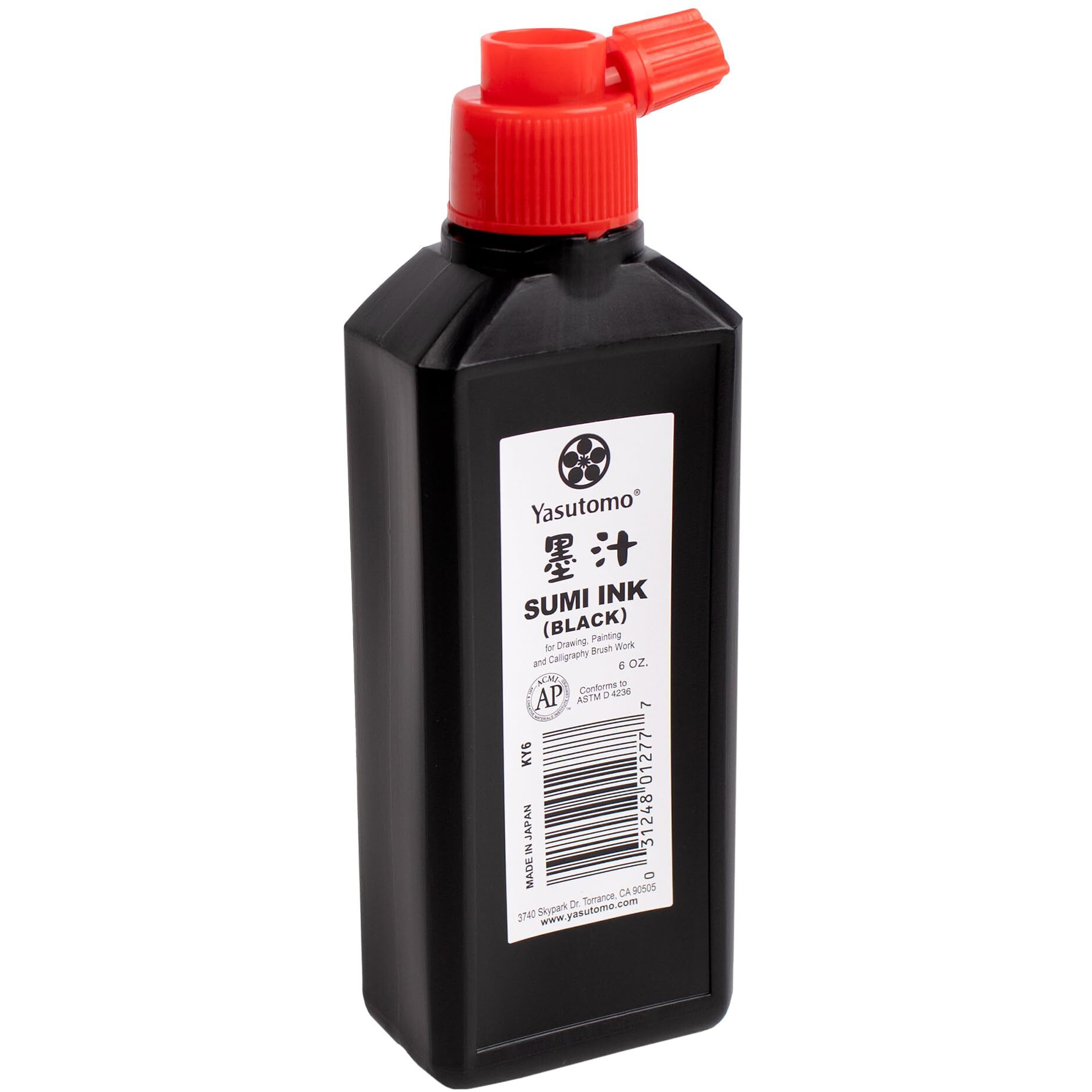 Yasutomo Bokuju Liquid Ink - 6Oz Sumi Ink For Calligraphy And Artwork - Black Drawing Ink For Use With Japanese Ink Brushes And Dip Pens