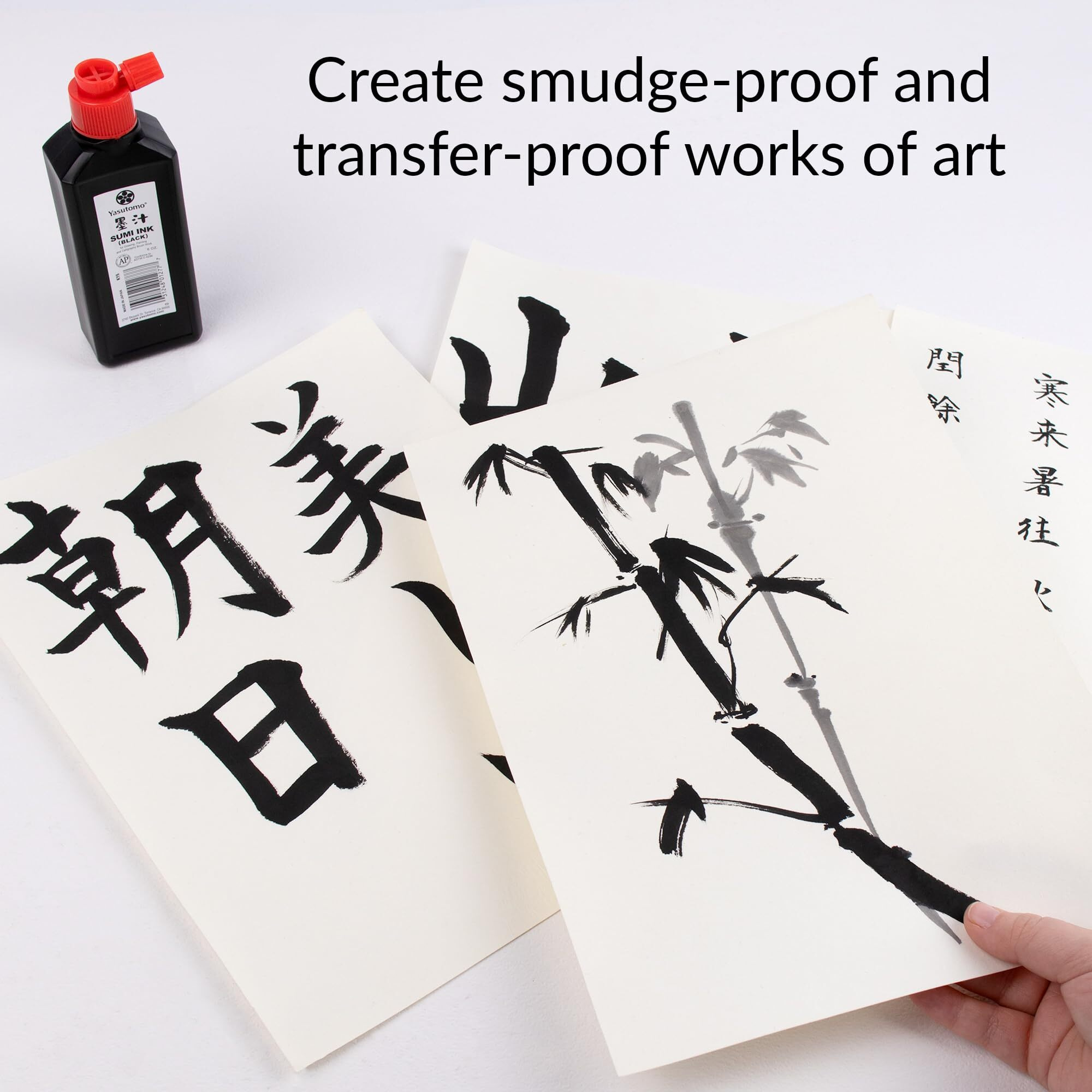 Yasutomo Bokuju Liquid Ink - 6Oz Sumi Ink For Calligraphy And Artwork - Black Drawing Ink For Use With Japanese Ink Brushes And Dip Pens