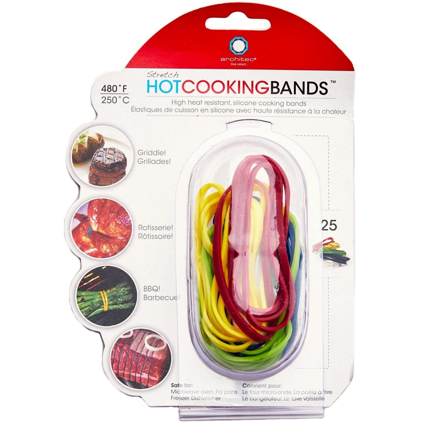 Hic Kitchen Architec Stretch Cooking Trussing Bands  Medical-Grade Silicone  Set Of 25