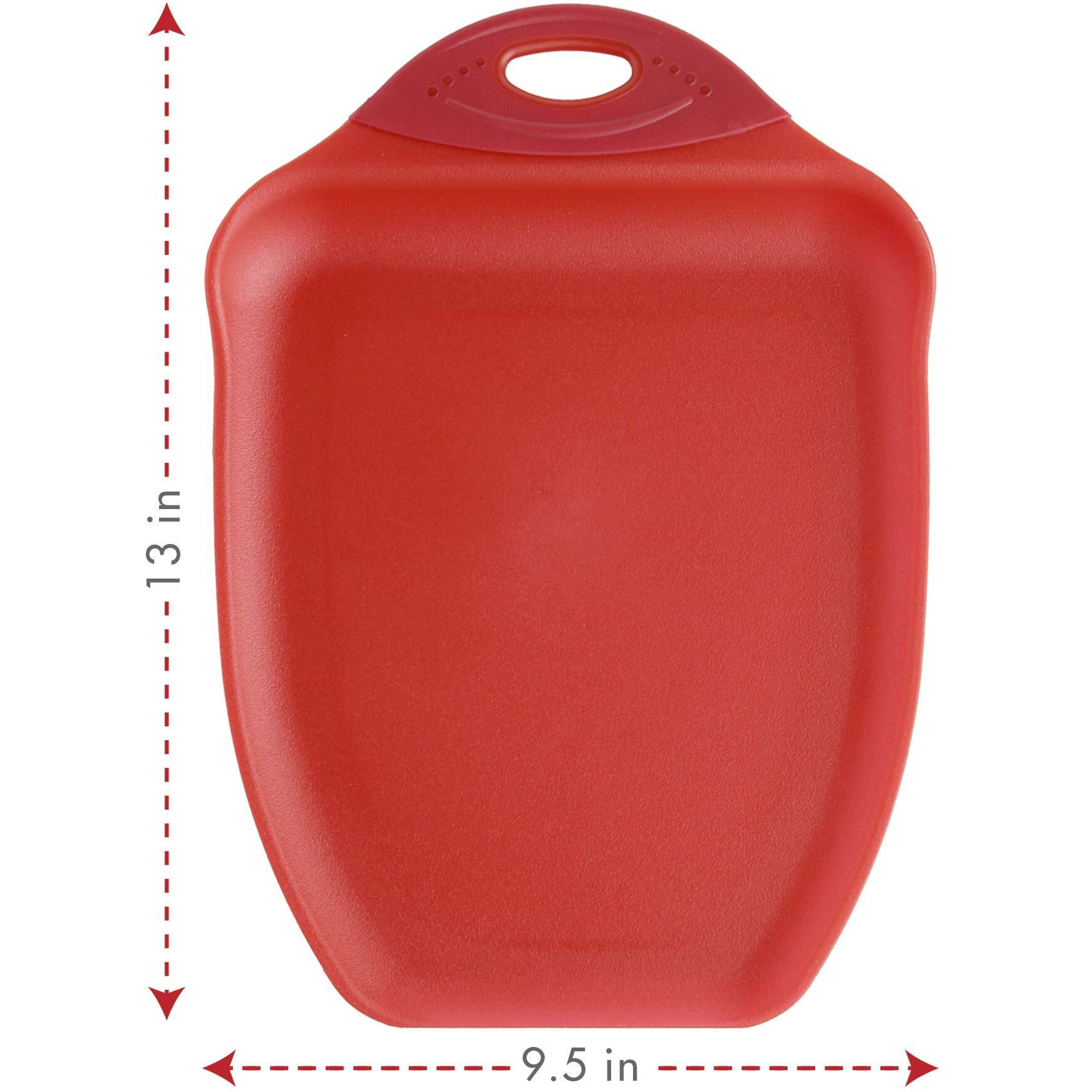 Dexas Chop & Scoop Cutting Board  9.5 By 13 Inches  Solid Red (322-J1795)
