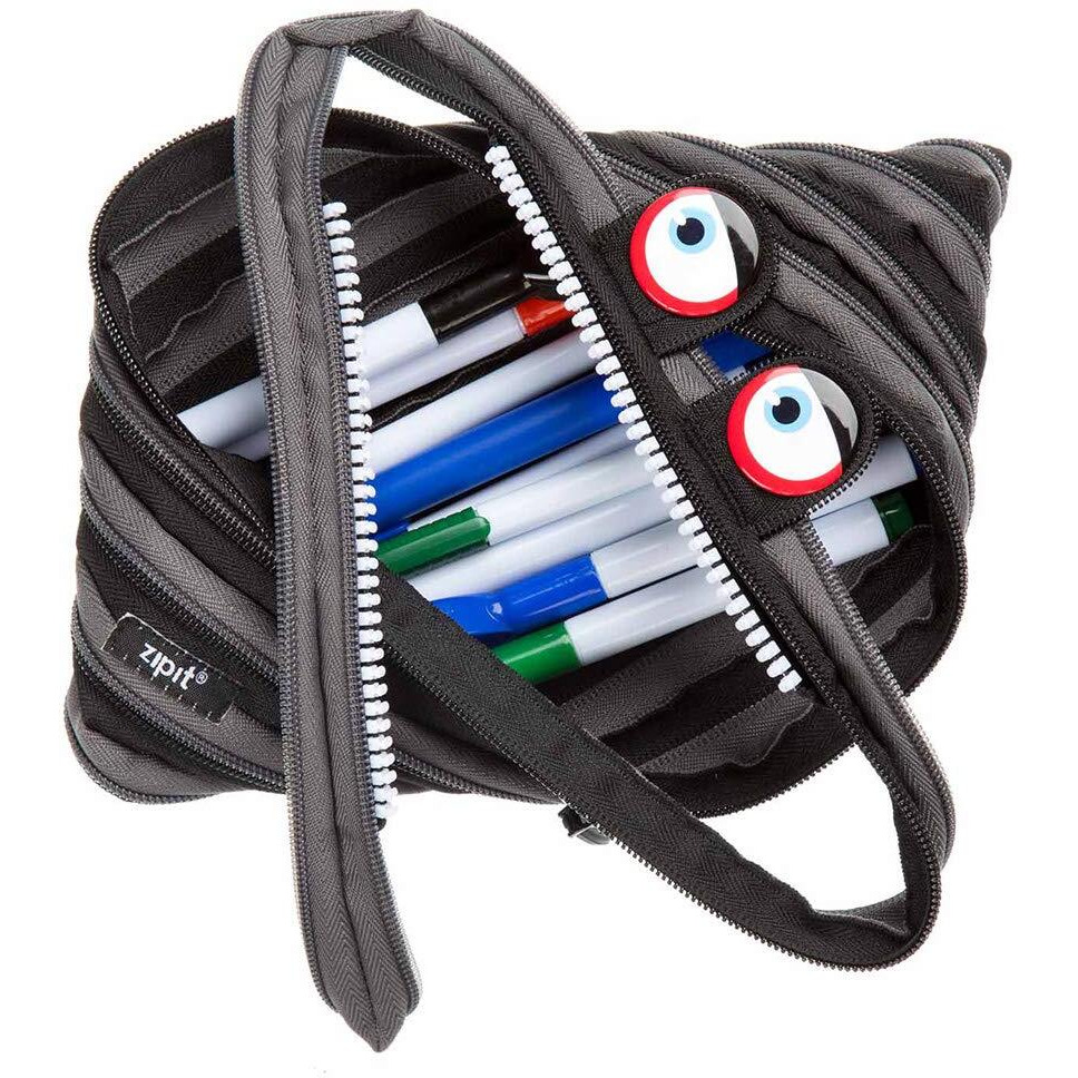 Zipit Wildlings Large Pencil Case For Kids | Pencil Pouch For School  College And Office | Pencil Bag For Boys & Girls (Black)