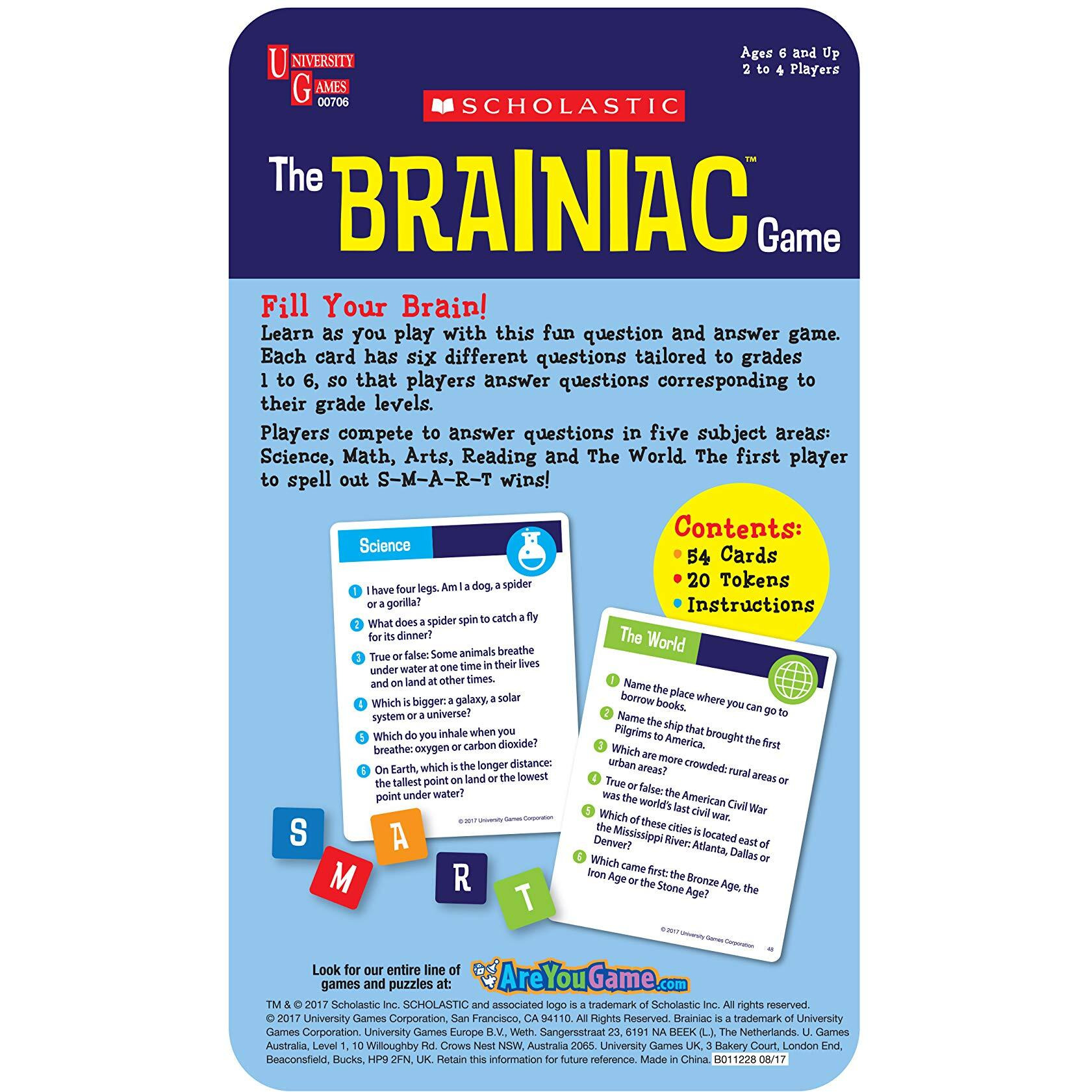 Scholastic  The Brainiac Game Tin