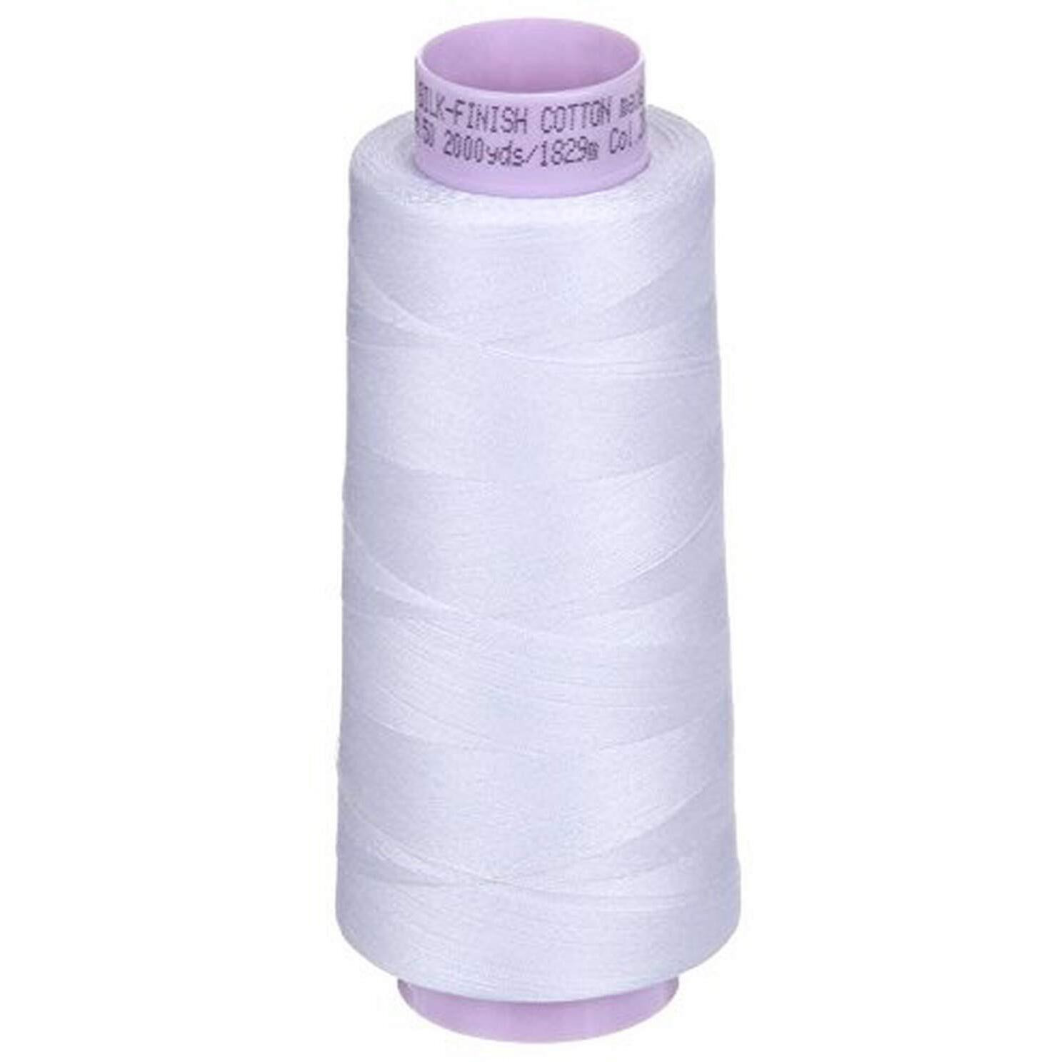 Mettler Silk-Finish Cotton Thread  2000 Yd/1829M  White