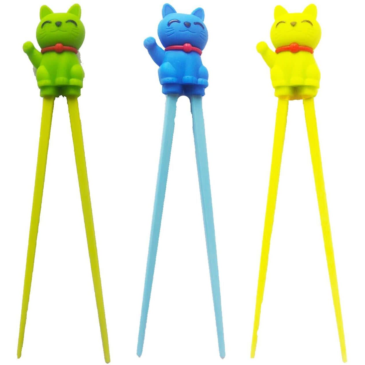 Carykon Cute Tableware Learning Training Helper Chopsticks For Kid Beginner Adult (3Pcs  Lucky Cat)