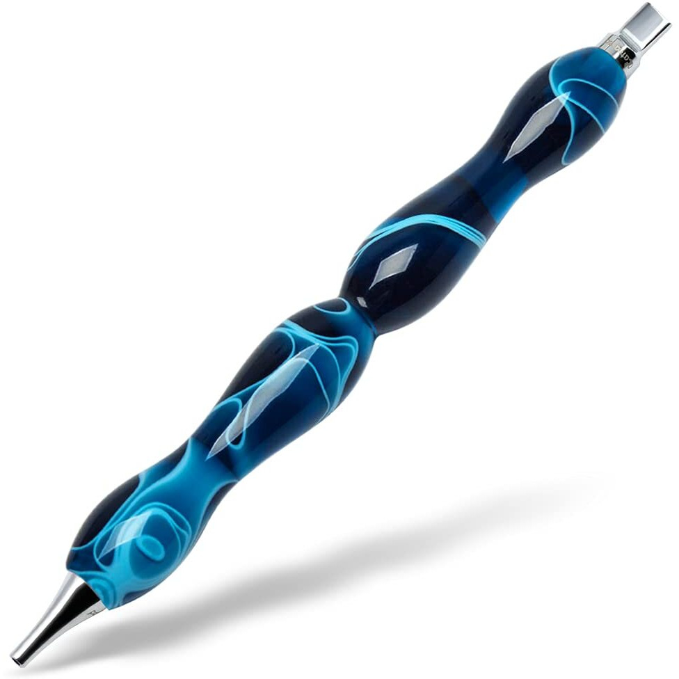 Diamond Painting Pen With Stainless Steel Tips  Cateared Resin Diamond Art Drill Pen With Metal Placers  Diamond Painting Acessories And Tools 5D Diy Kits(Dark Blue)