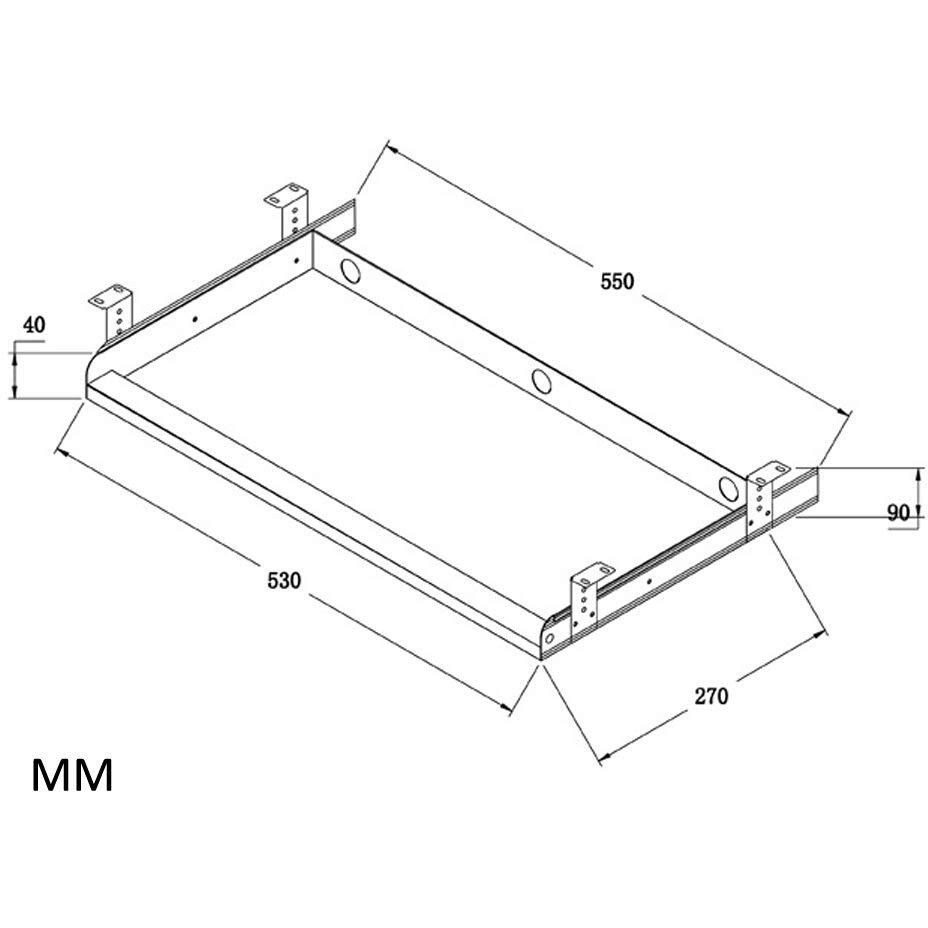 Skyzonal Keyboard Tray Under Desk Heavy-Duty Metal Slide-Out Platform Drawer Tray (Gray)