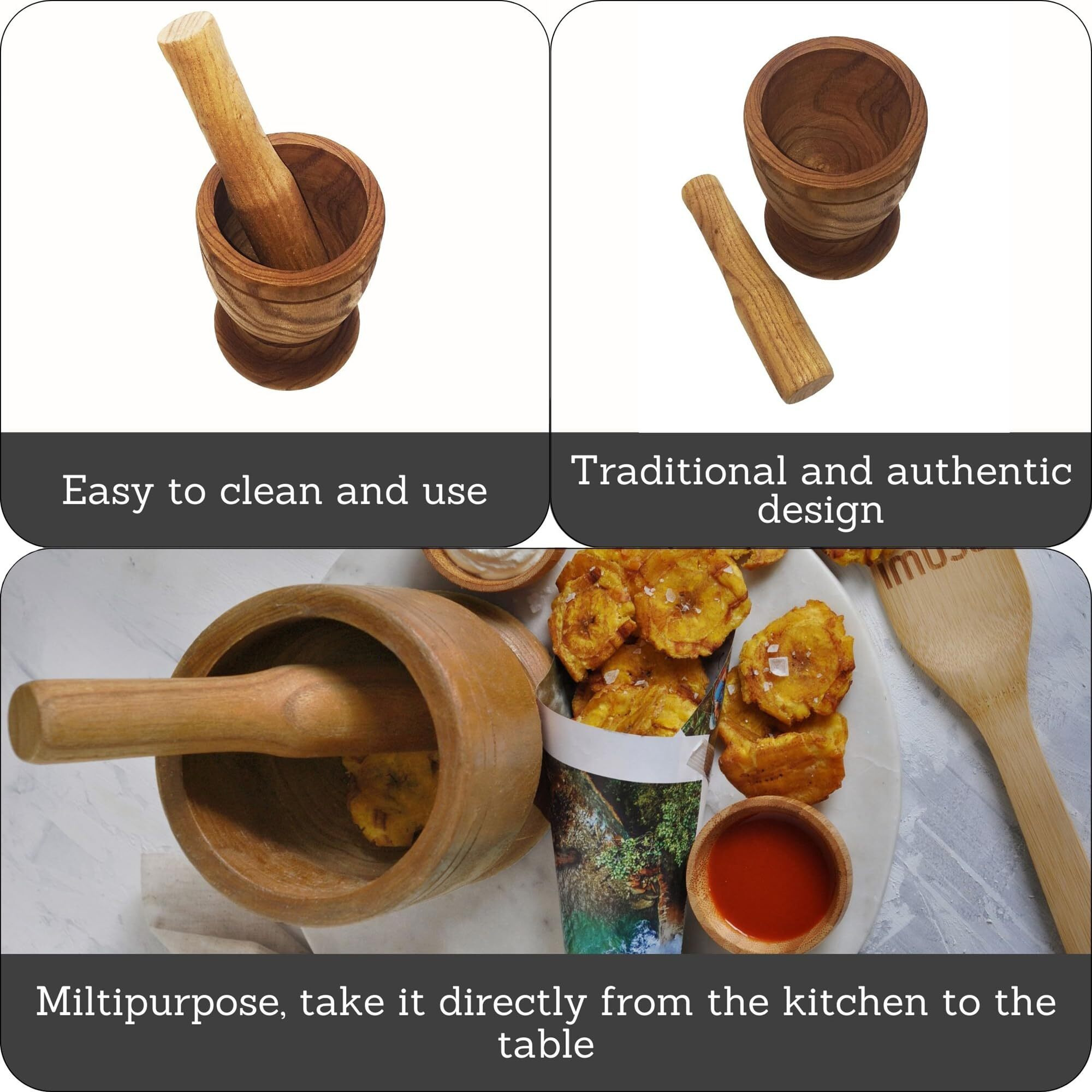 Imusa Usa Small Wood Mortar & Pestle