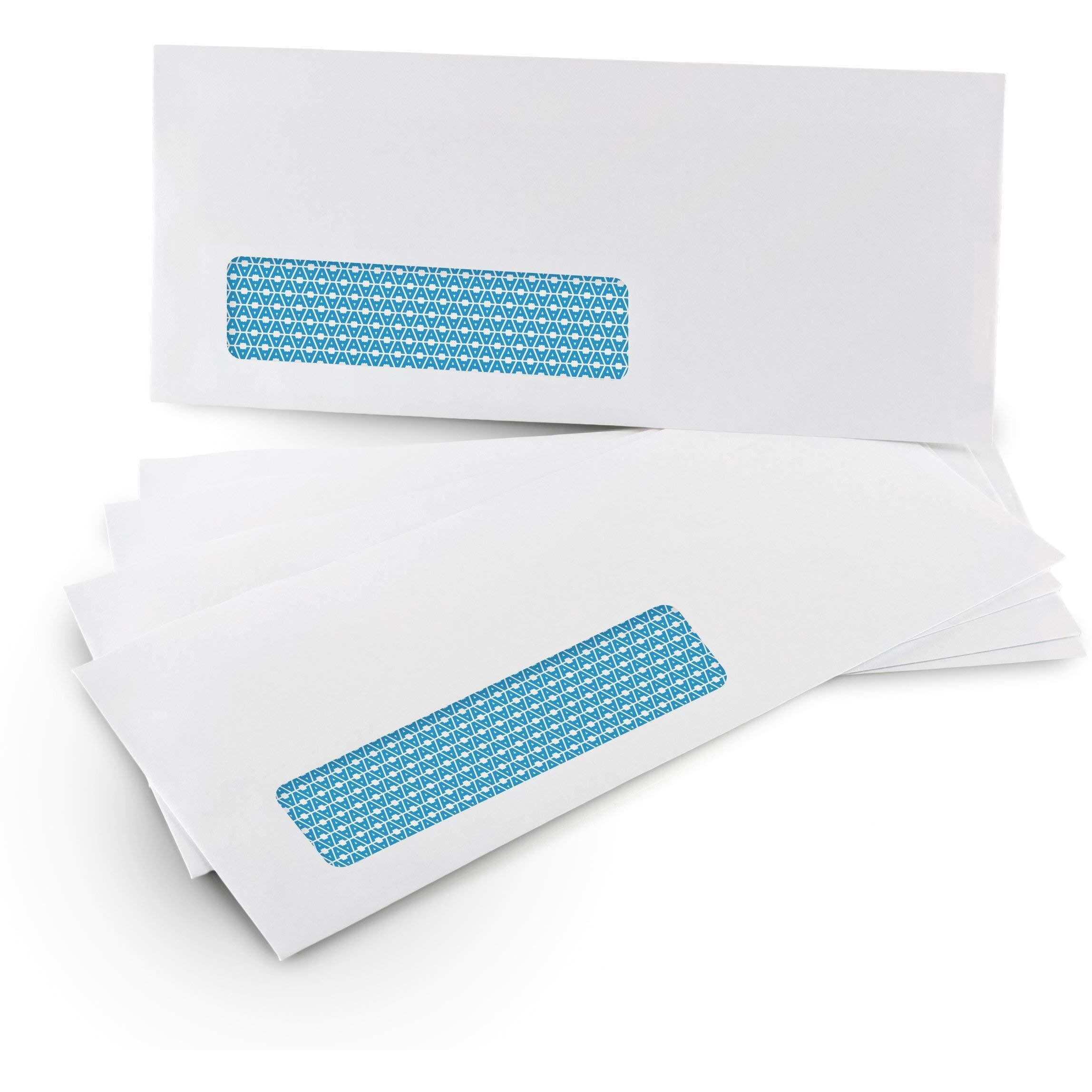 50010 Single Left Window Self Seal Security Envelopes - Super Strong Quick-Seal Self Sealing Closure  Security Tinted  Size 4-1/8 X 9-1/2 Inches  24 Lb - 500 Count (35210)